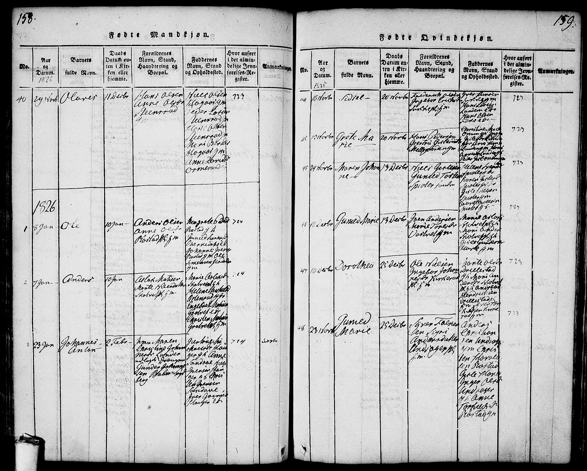 Våler prestekontor Kirkebøker, SAO/A-11083/F/Fa/L0005: Parish register (official) no. I 5, 1815-1839, p. 158-159