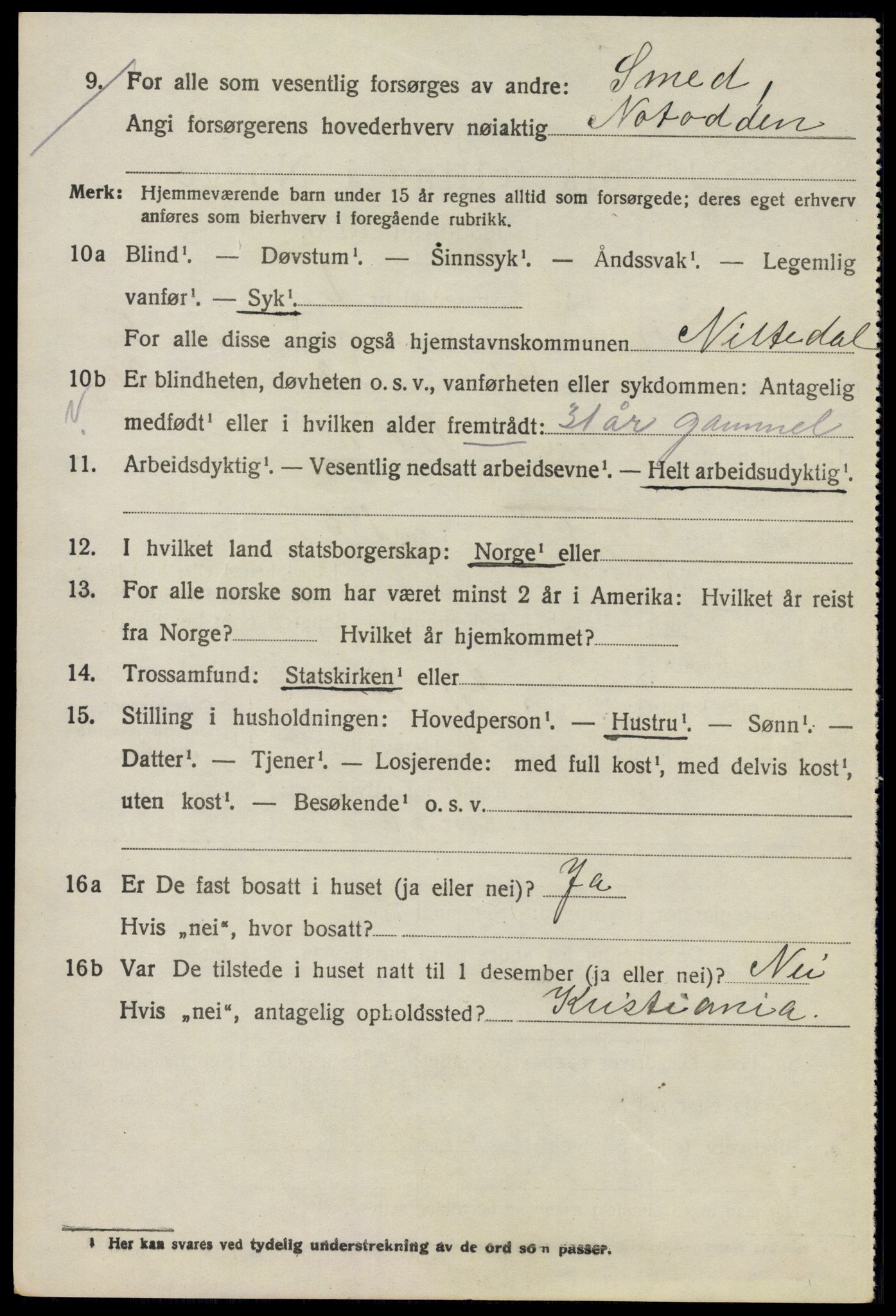 SAO, 1920 census for Nittedal, 1920, p. 3367