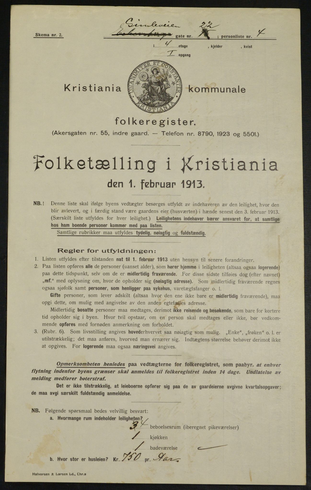 OBA, Municipal Census 1913 for Kristiania, 1913, p. 29386