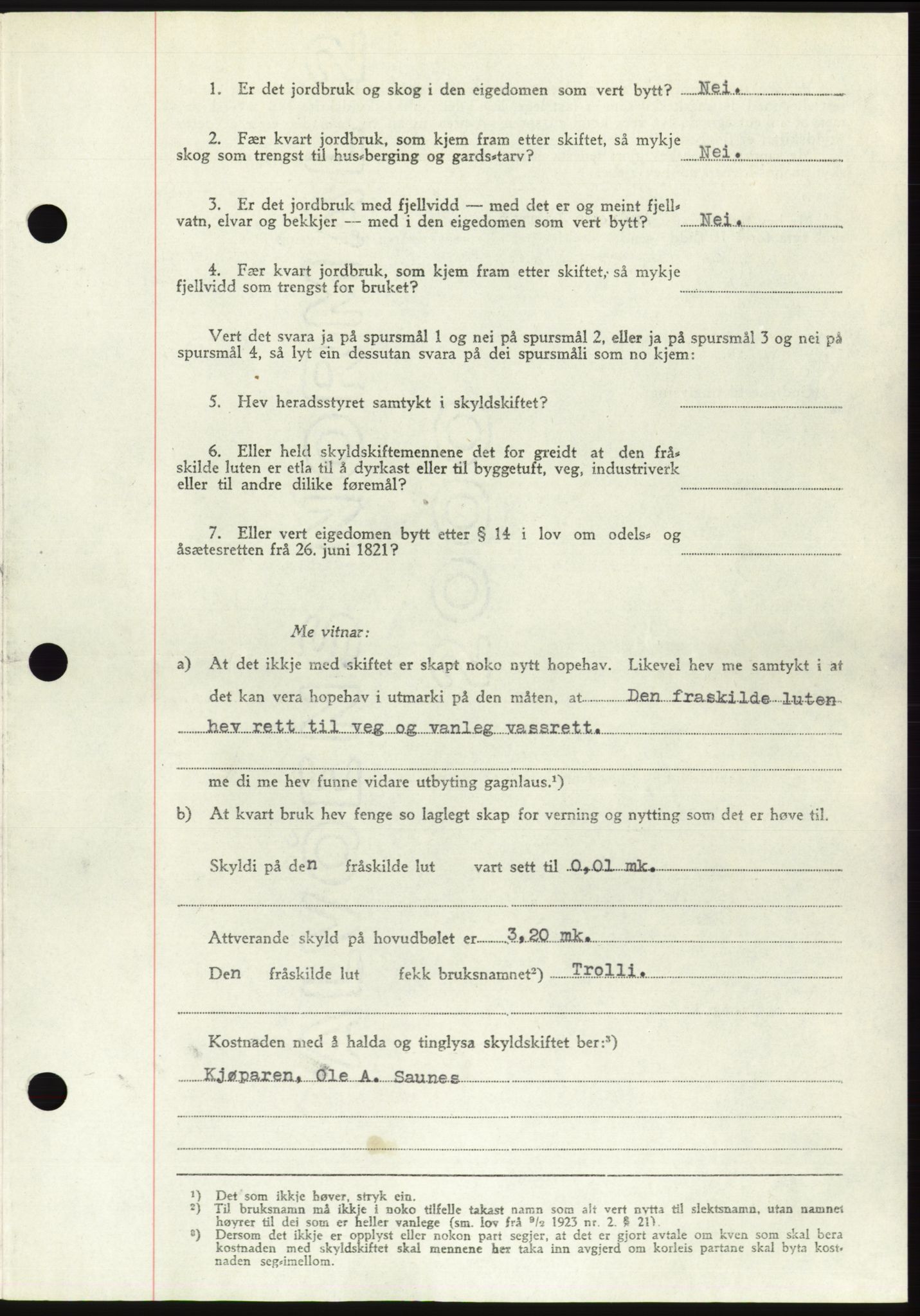 Søre Sunnmøre sorenskriveri, AV/SAT-A-4122/1/2/2C/L0082: Mortgage book no. 8A, 1948-1948, Diary no: : 984/1948