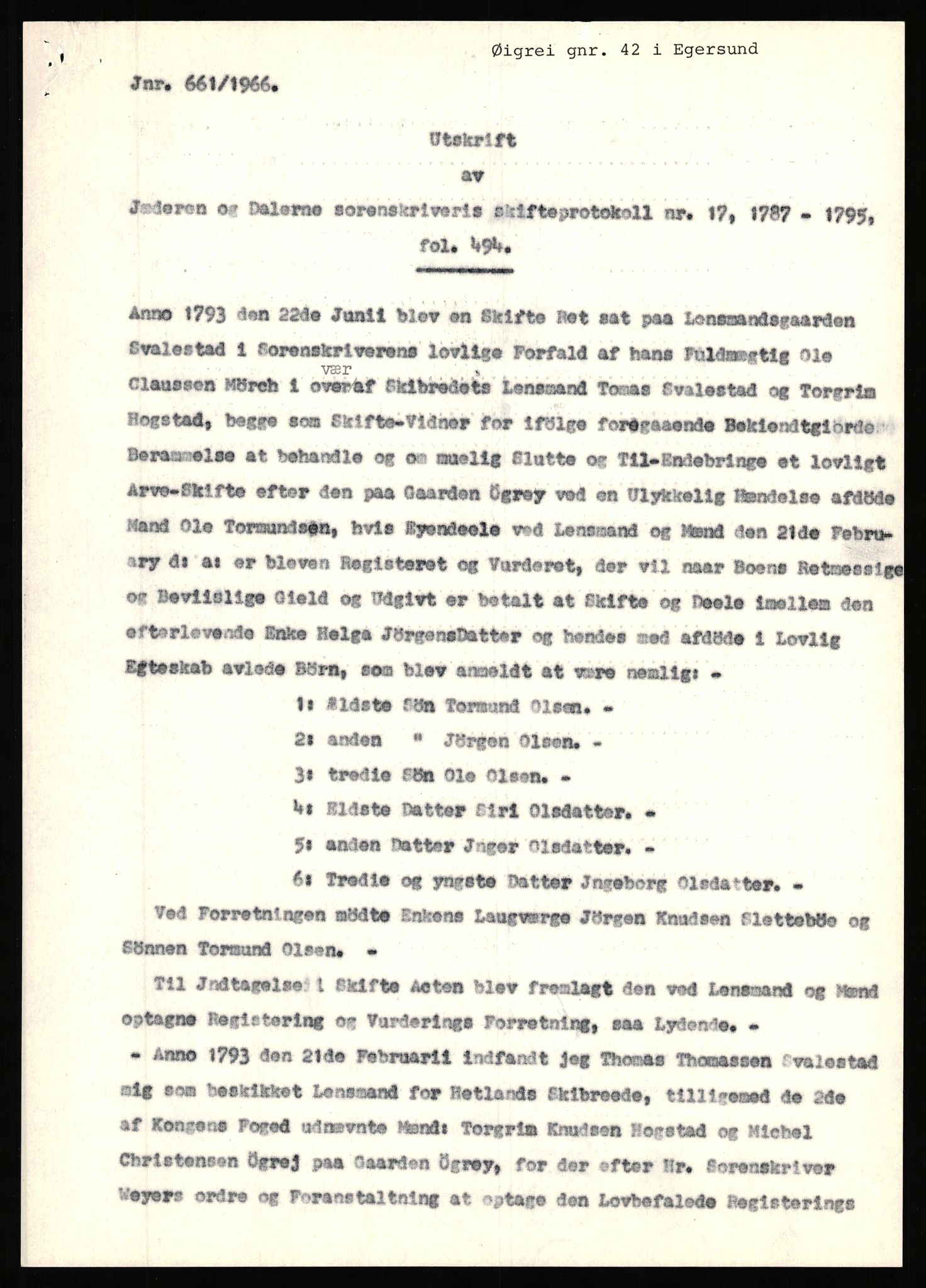 Statsarkivet i Stavanger, AV/SAST-A-101971/03/Y/Yj/L0098: Avskrifter sortert etter gårdsnavn: Øigrei - Østeinstad, 1750-1930, p. 12