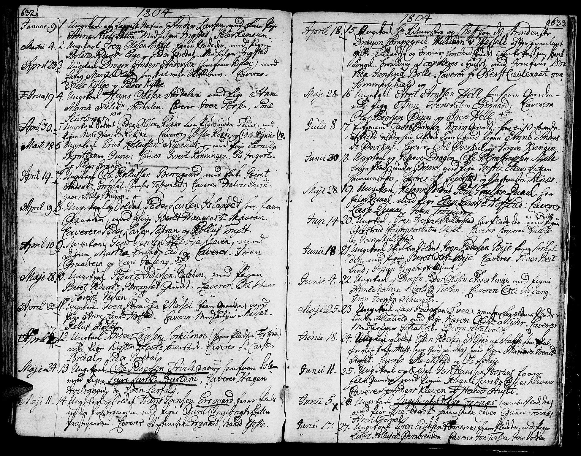 Ministerialprotokoller, klokkerbøker og fødselsregistre - Nord-Trøndelag, SAT/A-1458/709/L0060: Parish register (official) no. 709A07, 1797-1815, p. 632-633