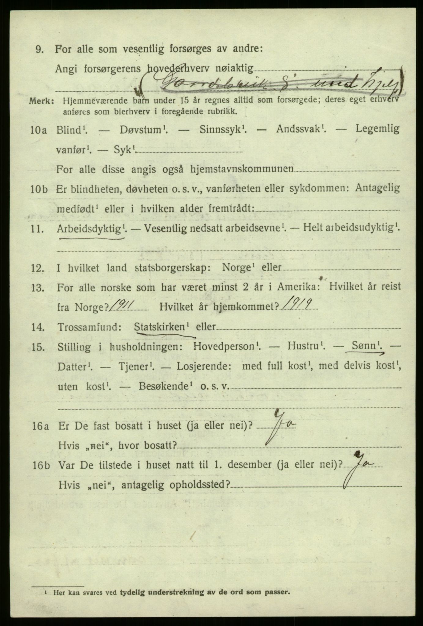 SAB, 1920 census for Askvoll, 1920, p. 4575