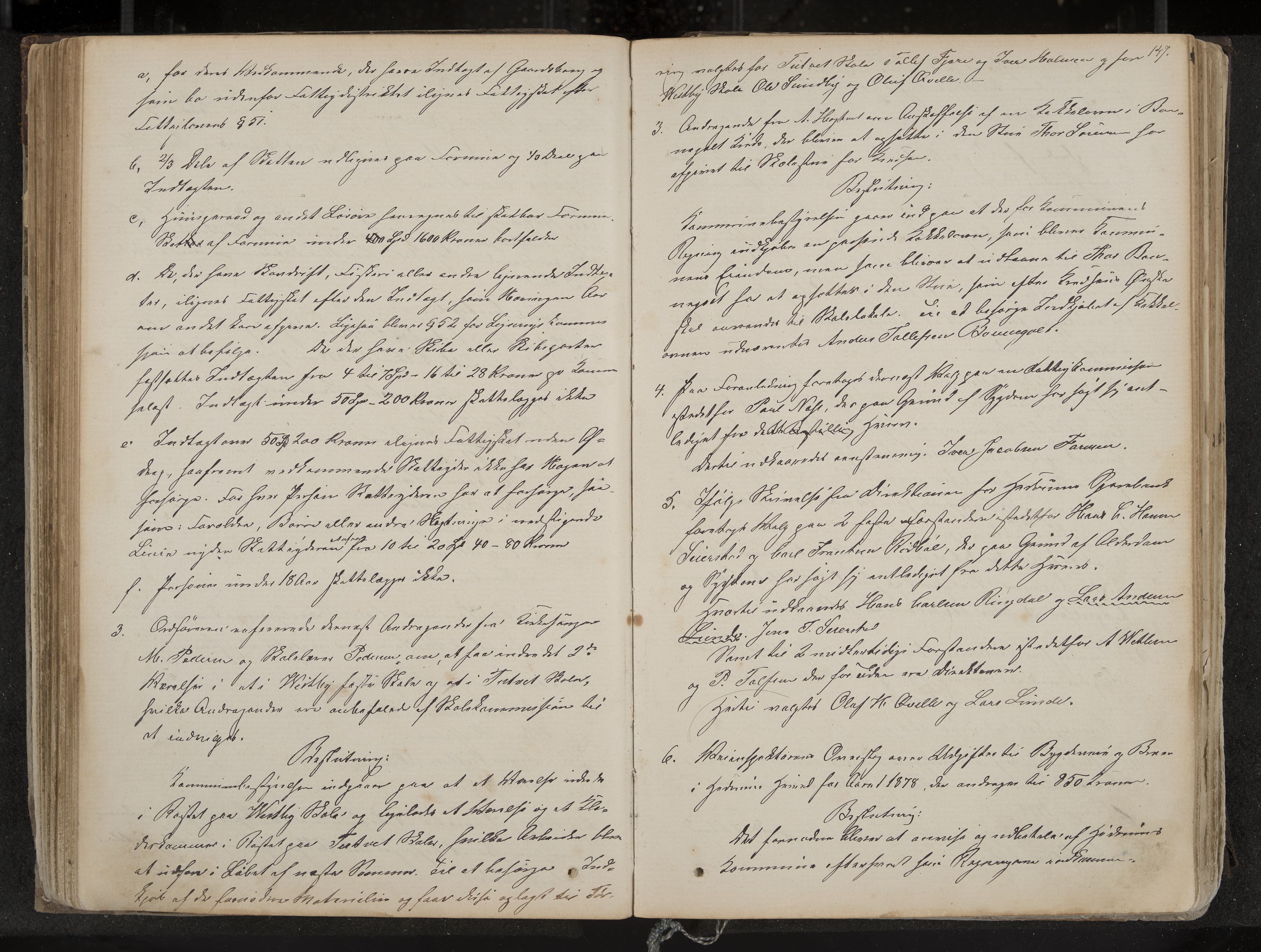 Hedrum formannskap og sentraladministrasjon, IKAK/0727021/A/Aa/L0003: Møtebok, 1867-1888, p. 147