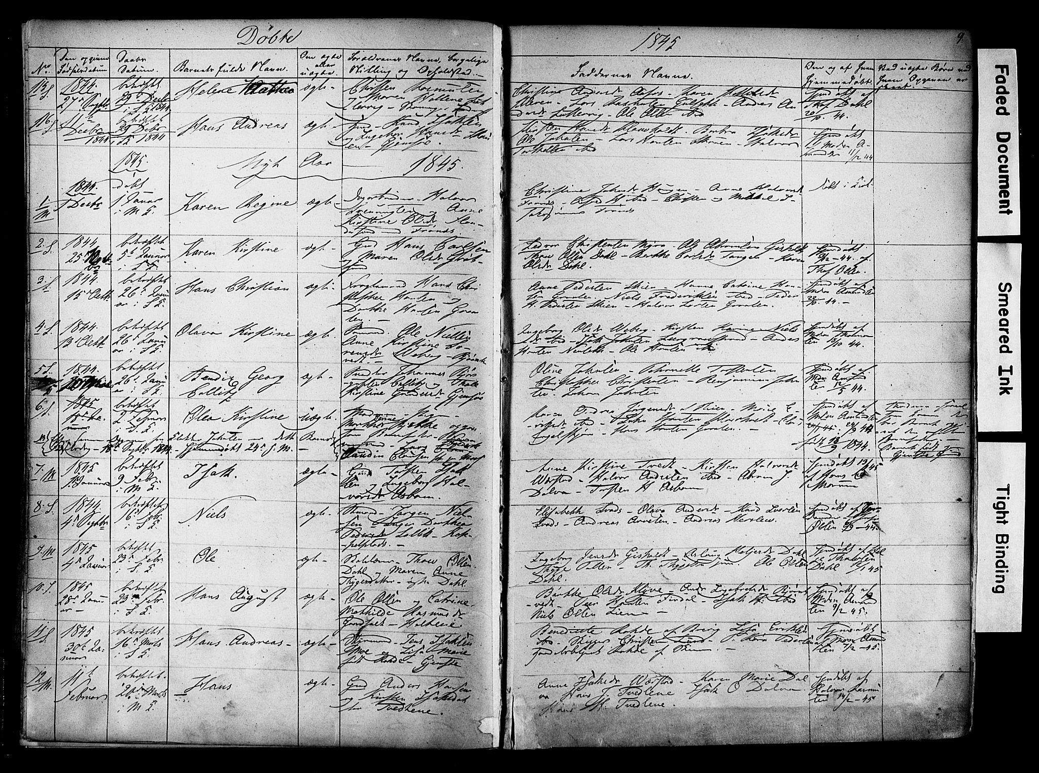 Solum kirkebøker, SAKO/A-306/F/Fa/L0006: Parish register (official) no. I 6, 1844-1855, p. 9