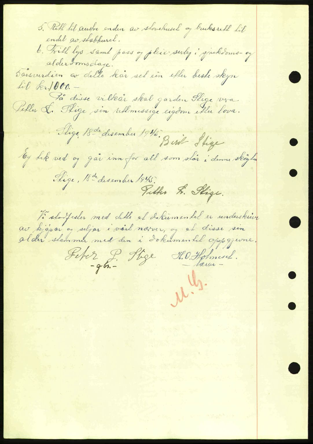 Nordre Sunnmøre sorenskriveri, SAT/A-0006/1/2/2C/2Ca: Mortgage book no. A20a, 1945-1945, Diary no: : 1145/1945