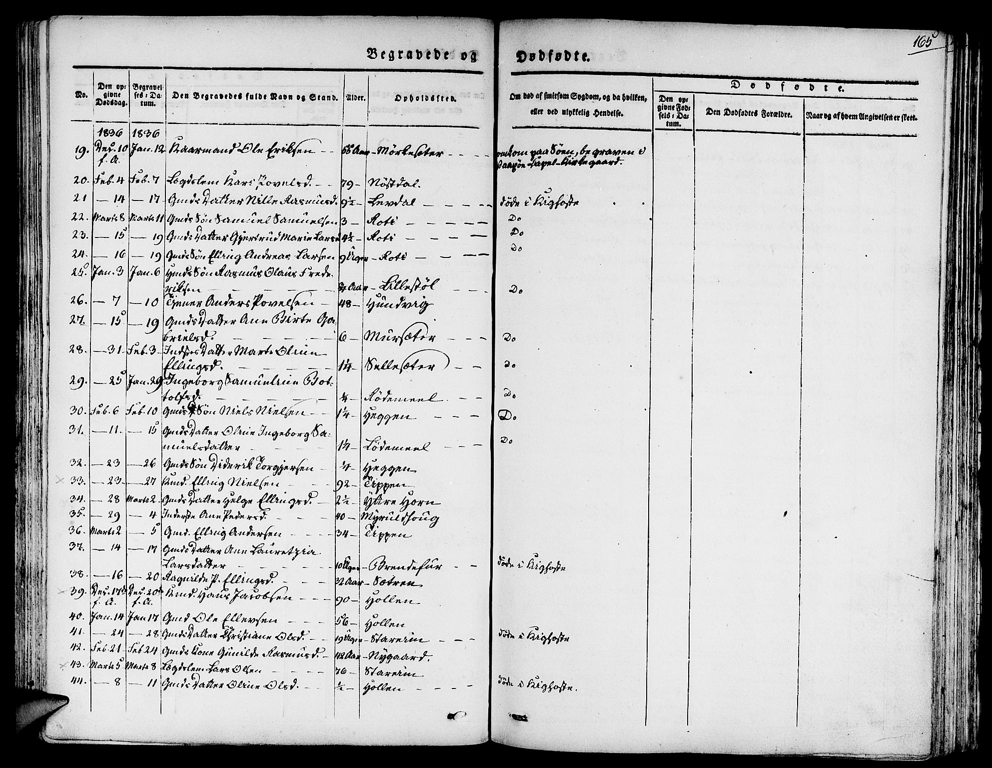 Eid sokneprestembete, AV/SAB-A-82301/H/Haa/Haaa/L0006: Parish register (official) no. A 6, 1831-1843, p. 165