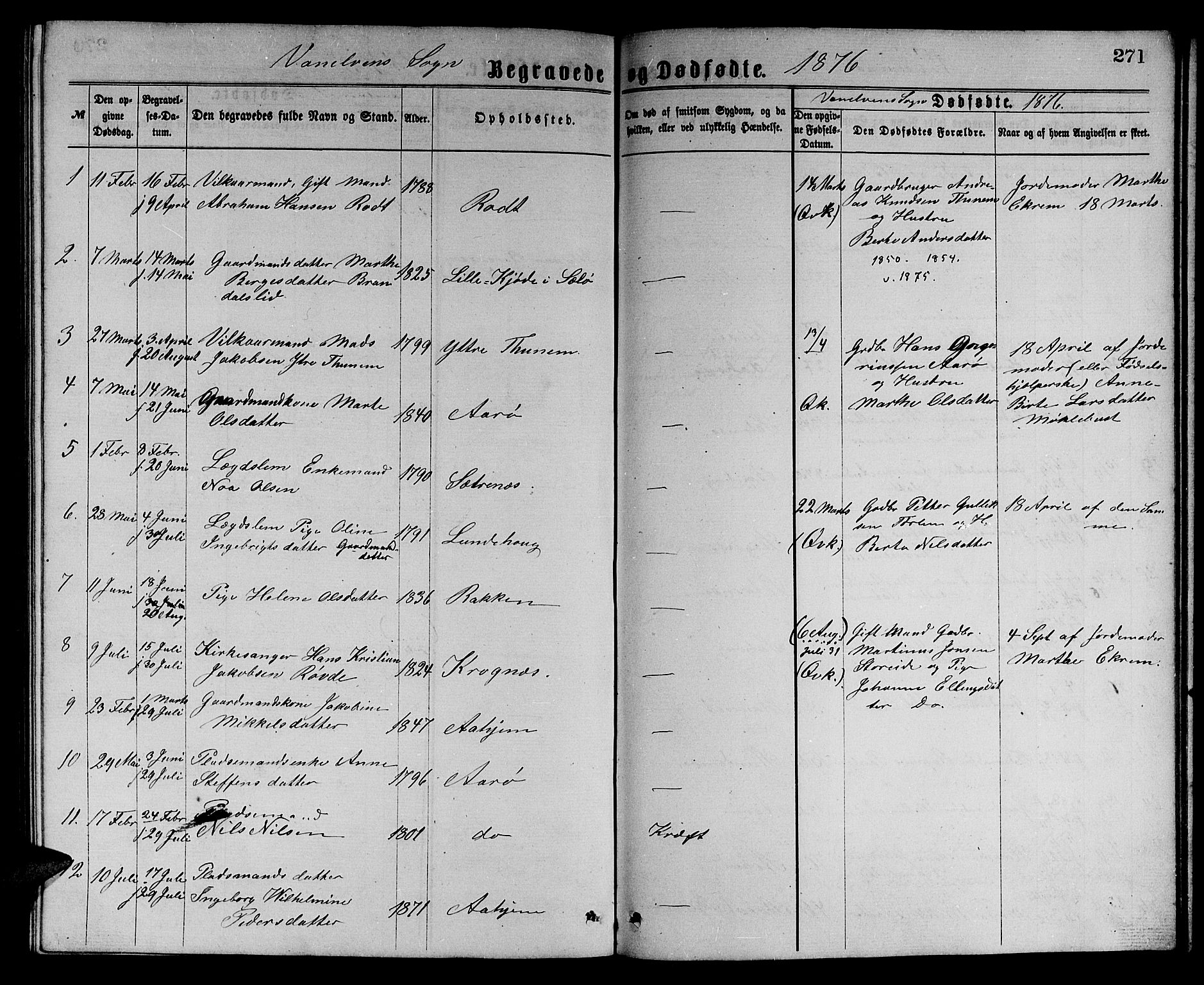 Ministerialprotokoller, klokkerbøker og fødselsregistre - Møre og Romsdal, SAT/A-1454/501/L0016: Parish register (copy) no. 501C02, 1868-1884, p. 271