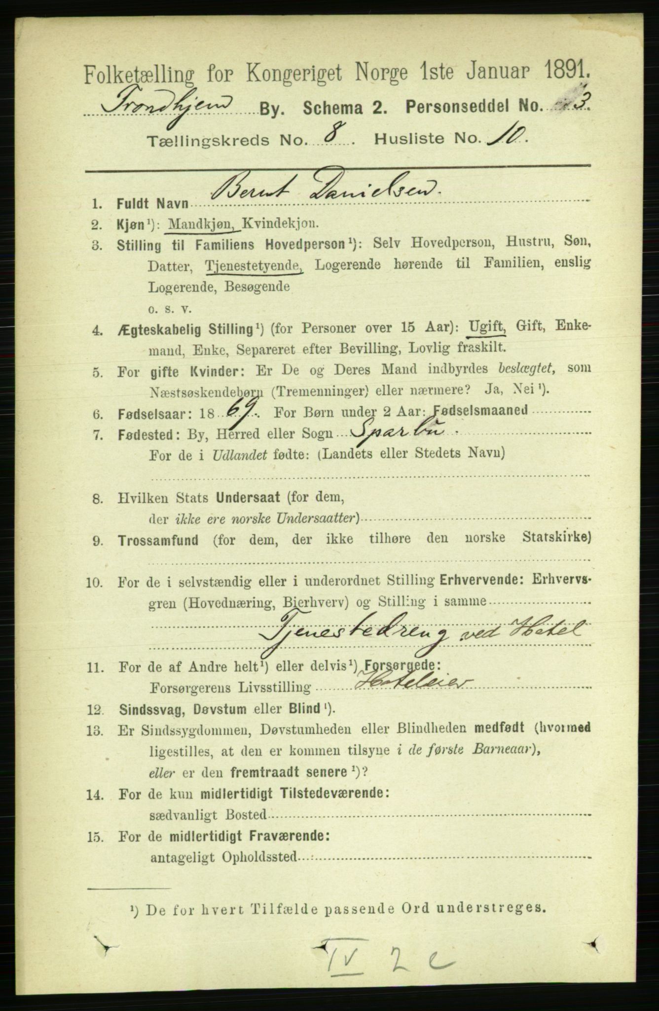 RA, 1891 census for 1601 Trondheim, 1891, p. 6891