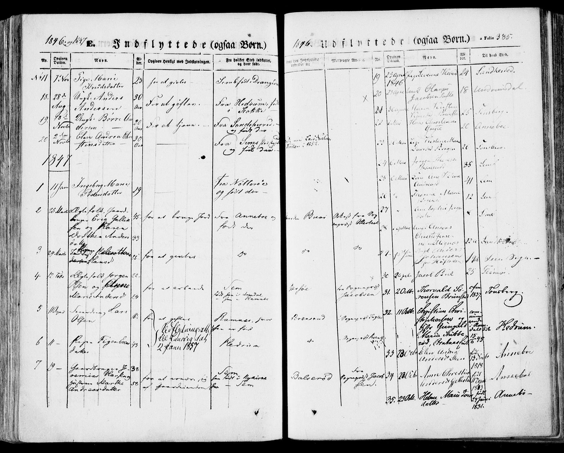 Stokke kirkebøker, AV/SAKO-A-320/F/Fa/L0007: Parish register (official) no. I 7, 1844-1857, p. 385