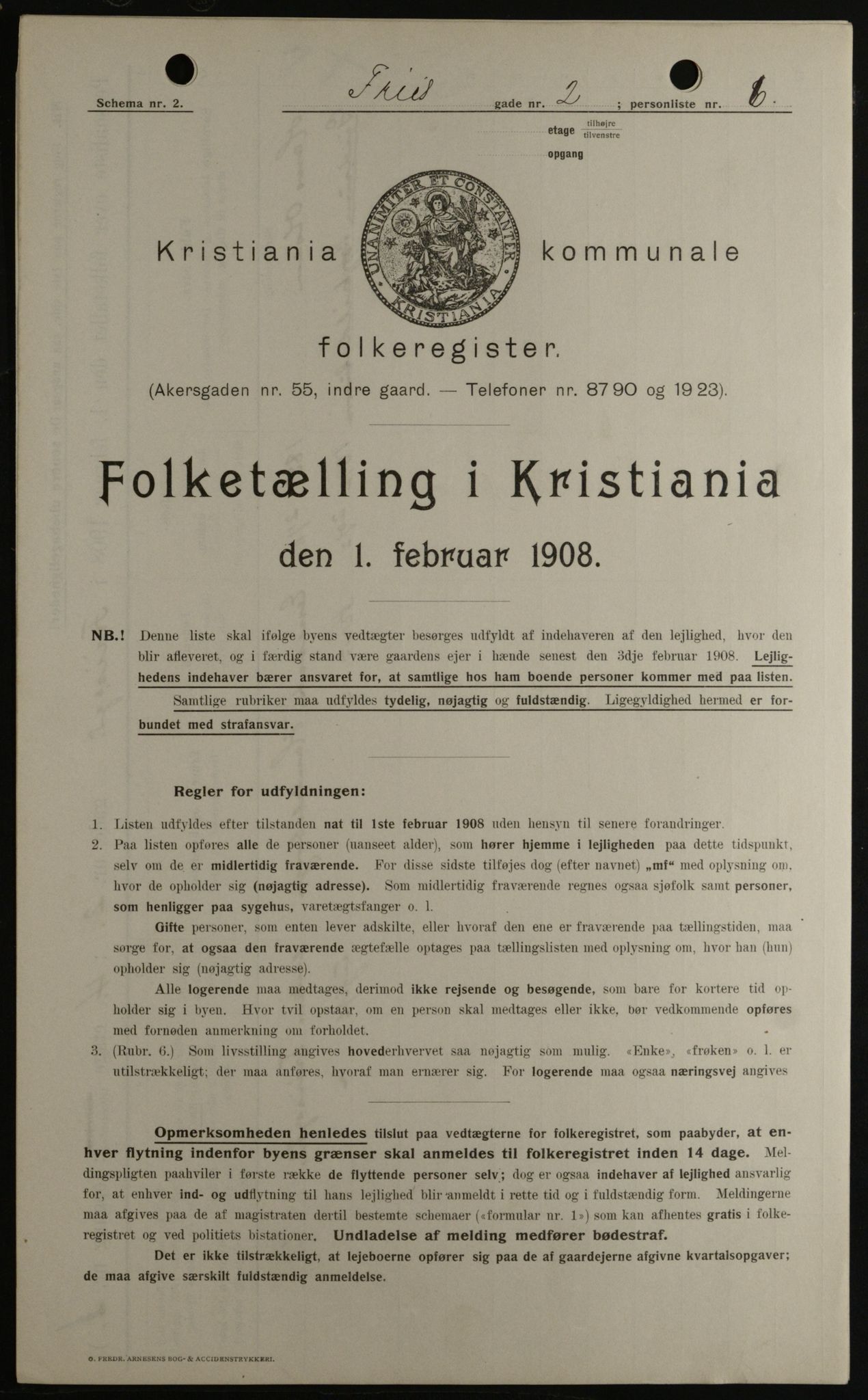 OBA, Municipal Census 1908 for Kristiania, 1908, p. 24238