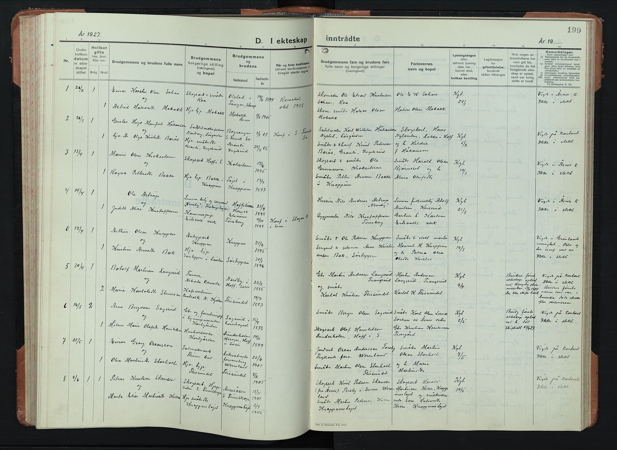 Åsnes prestekontor, AV/SAH-PREST-042/H/Ha/Hab/L0008: Parish register (copy) no. 8, 1927-1942, p. 199