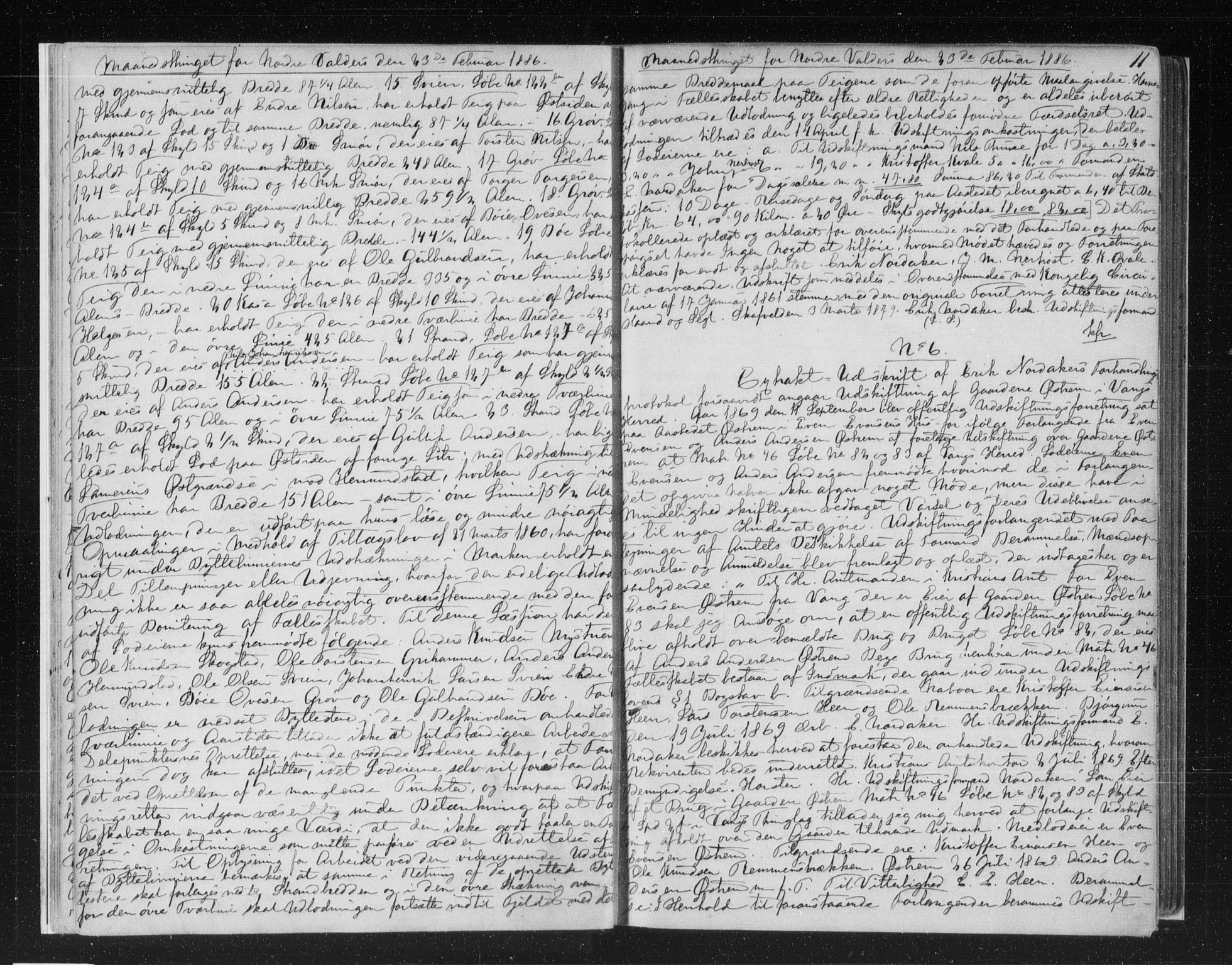 Valdres sorenskriveri, AV/SAH-TING-016/H/Hb/Hba/L0018: Mortgage book no. 18, 1886-1888, p. 11