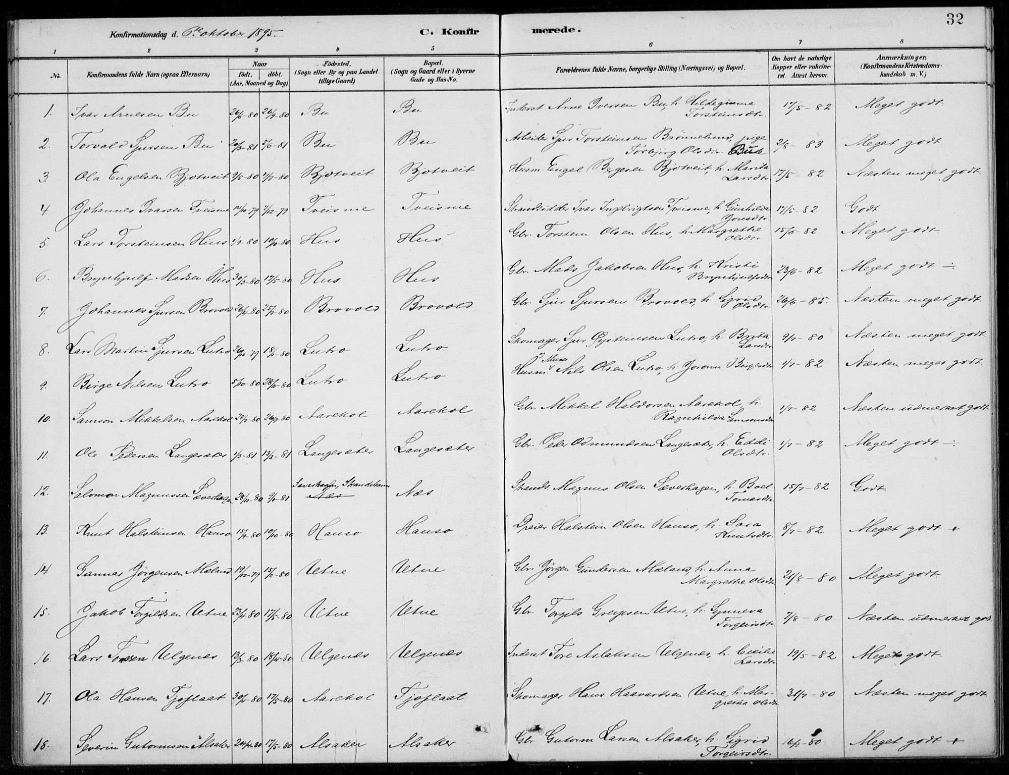 Ullensvang sokneprestembete, SAB/A-78701/H/Haa: Parish register (official) no. E  2, 1880-1914, p. 32