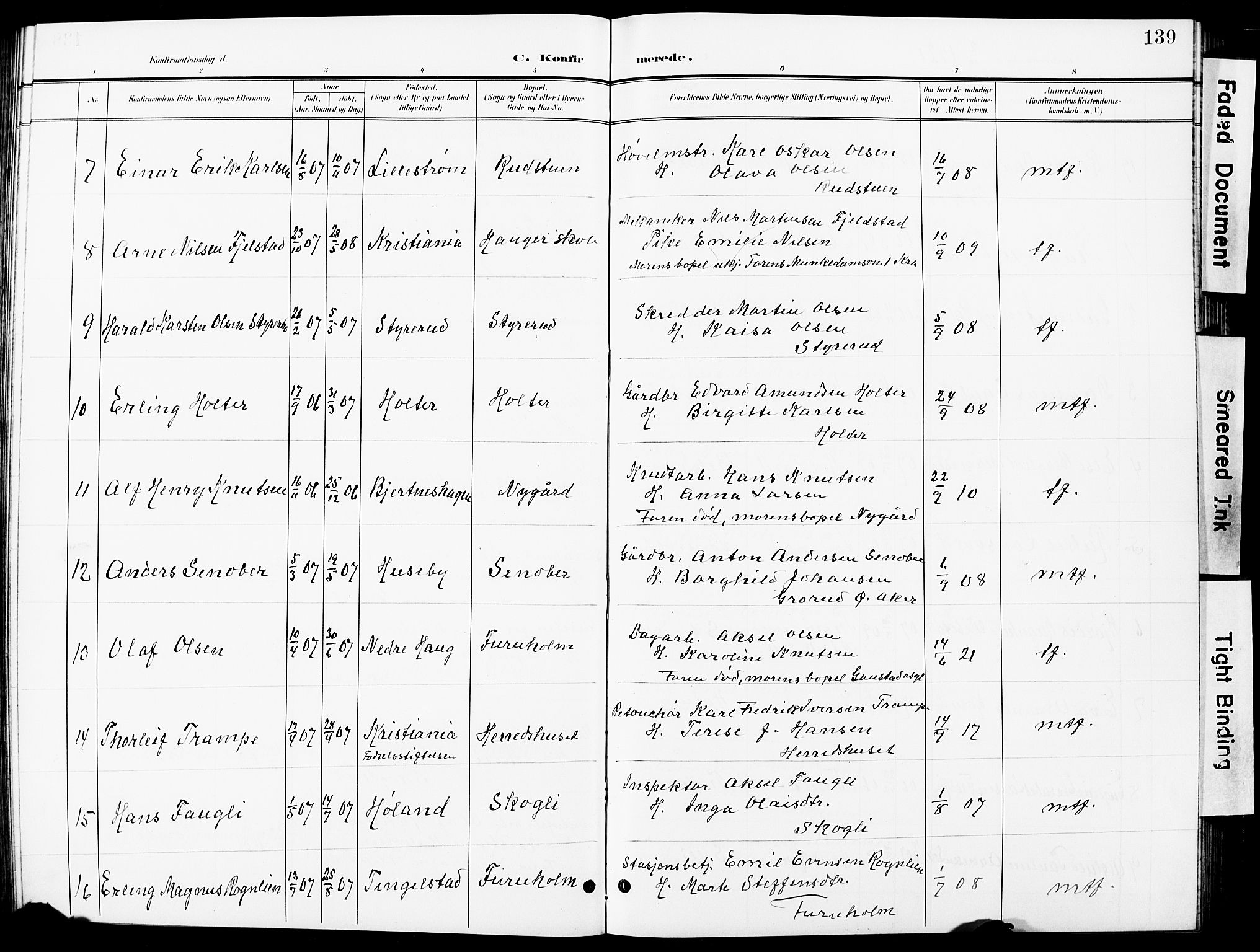 Nittedal prestekontor Kirkebøker, SAO/A-10365a/G/Ga/L0003: Parish register (copy) no. I 3, 1902-1929, p. 139