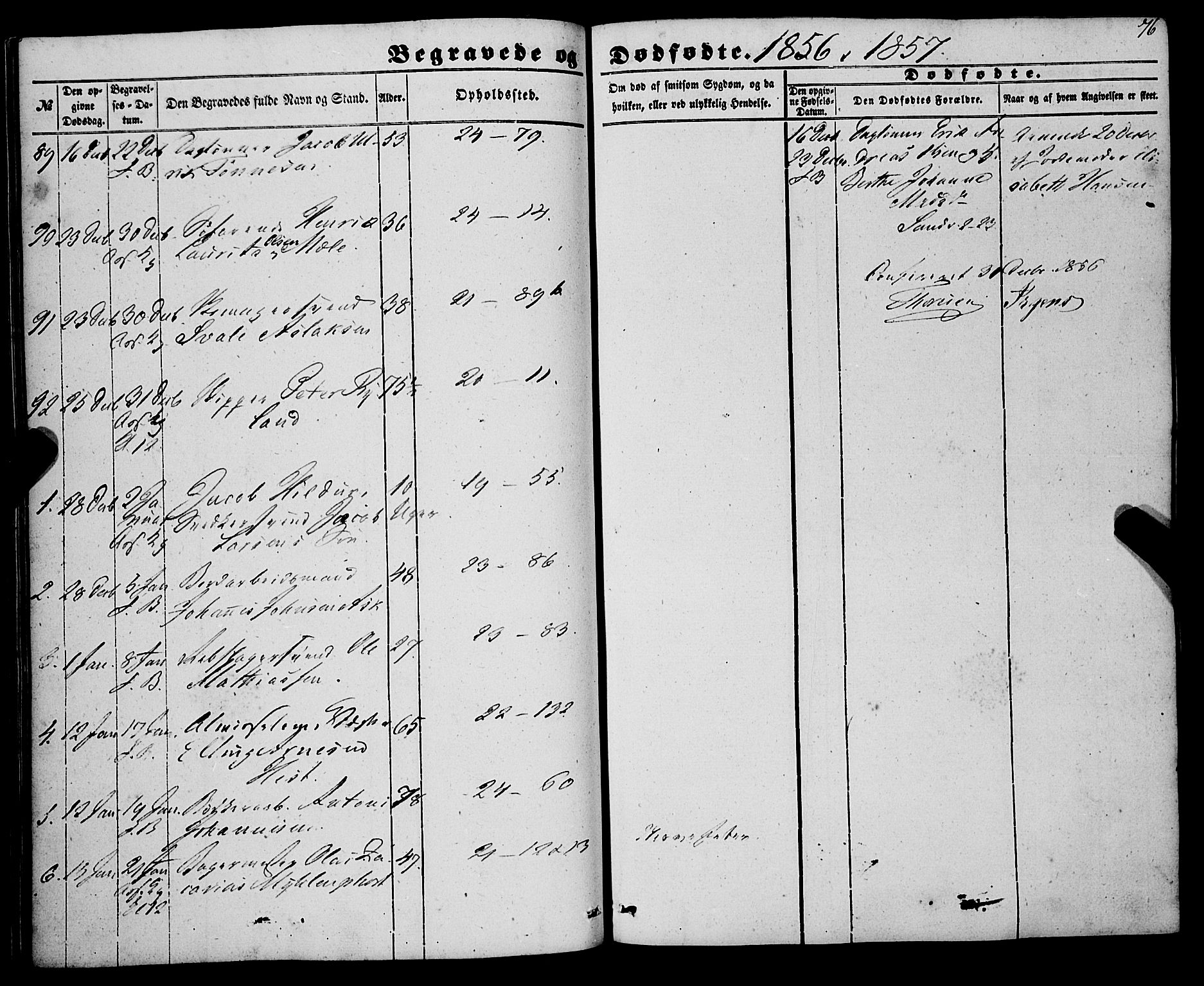 Korskirken sokneprestembete, SAB/A-76101/H/Haa: Parish register (official) no. E 2, 1848-1862, p. 76