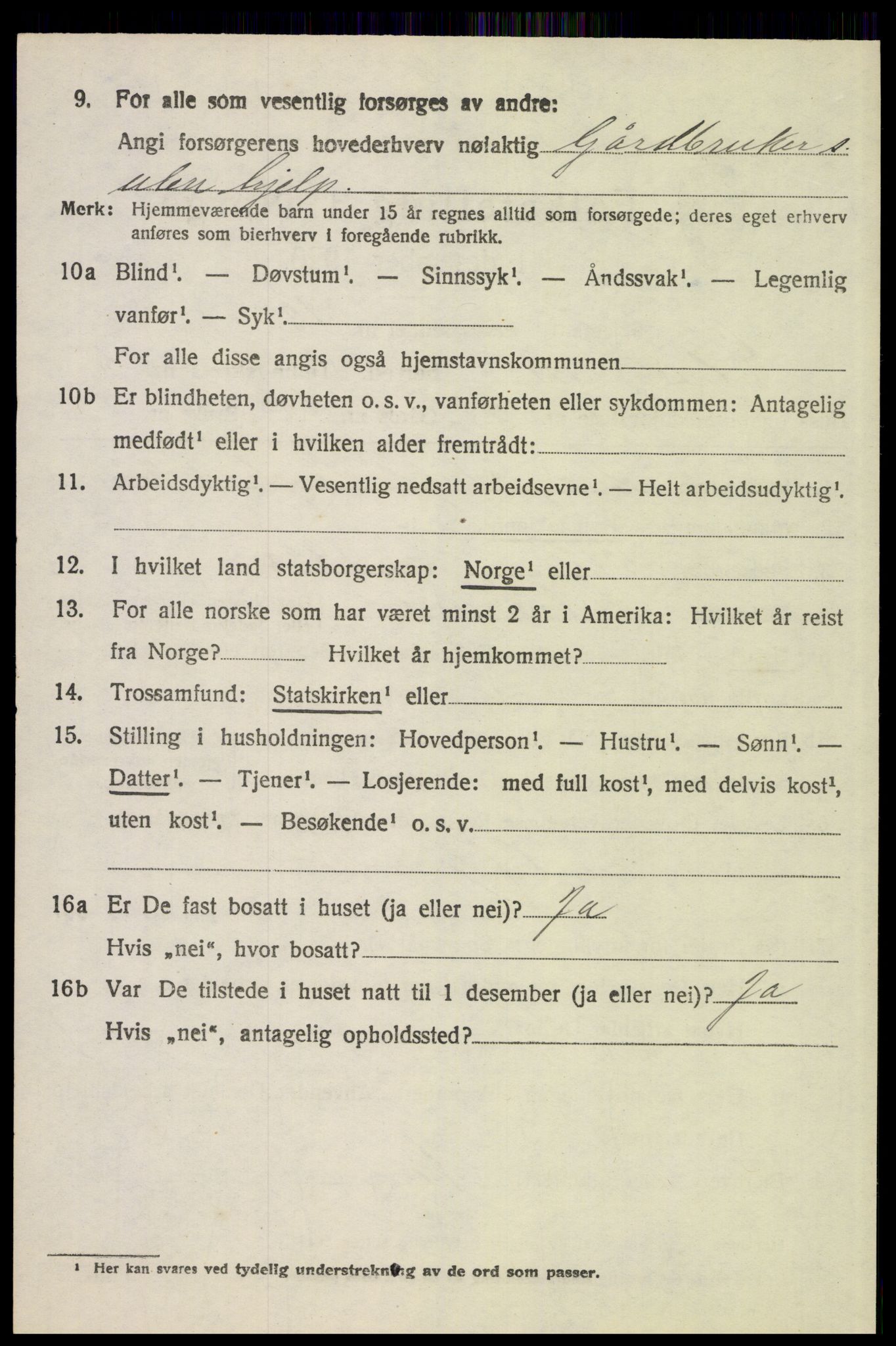 SAH, 1920 census for Elverum, 1920, p. 9047