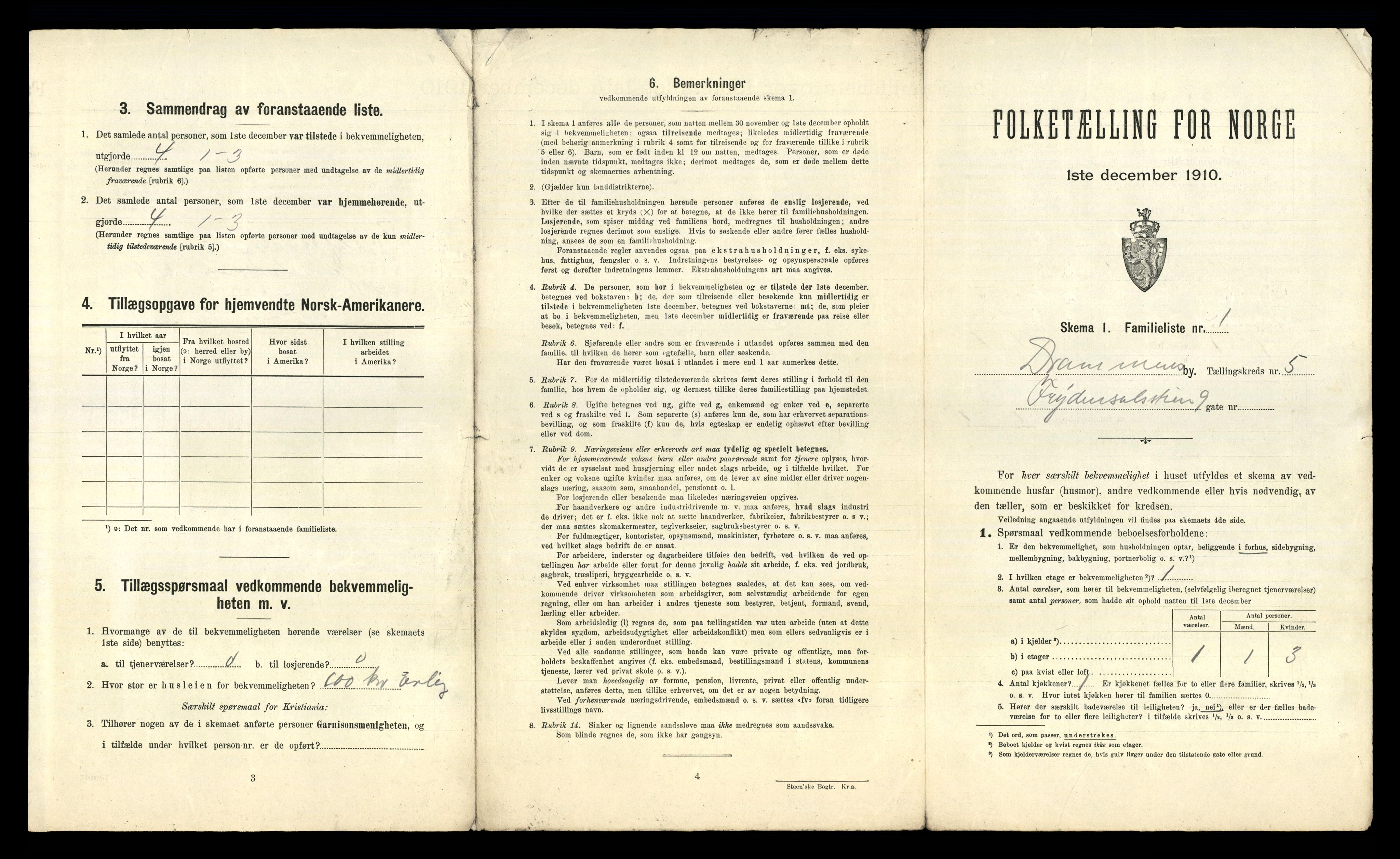 RA, 1910 census for Drammen, 1910, p. 3920