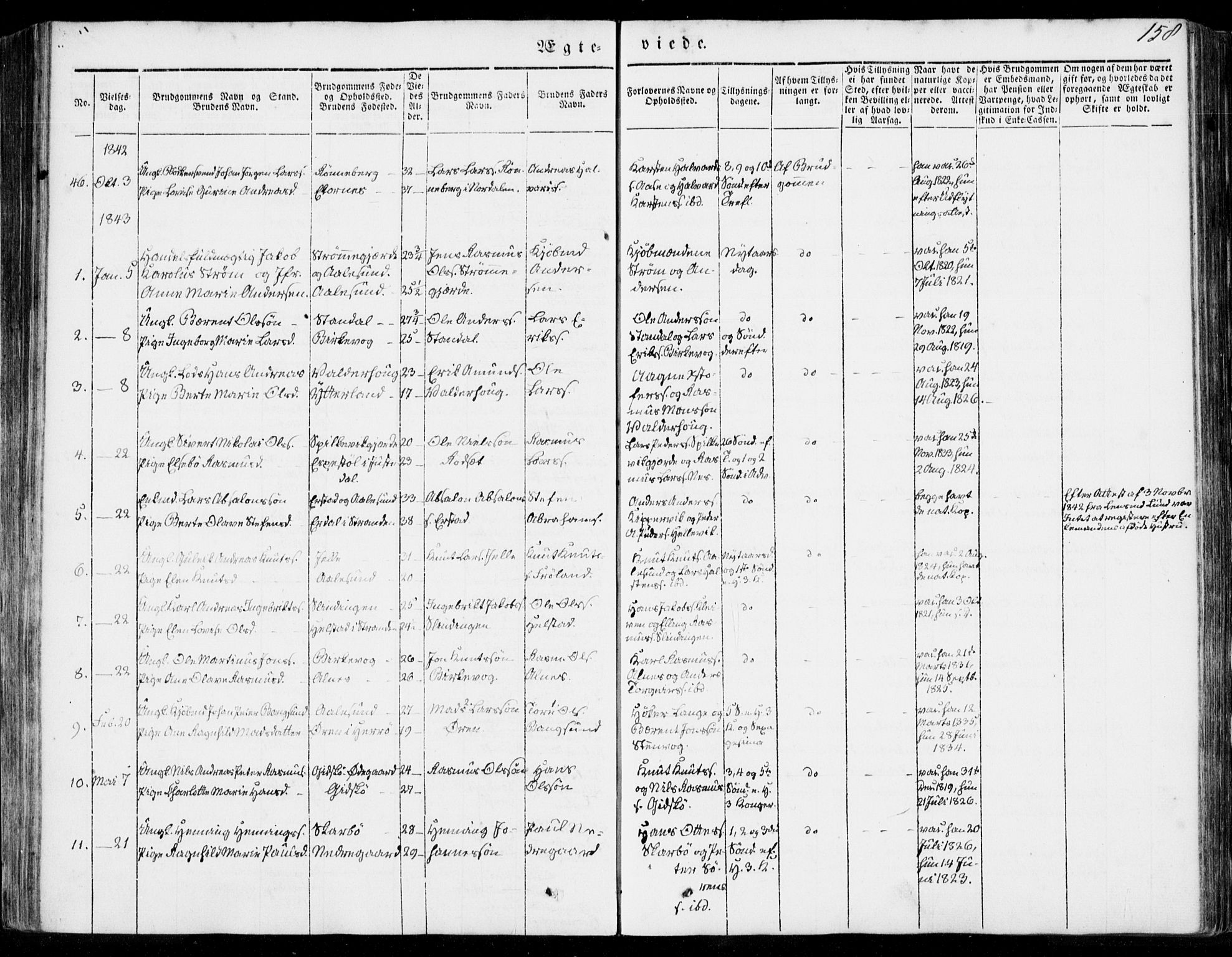 Ministerialprotokoller, klokkerbøker og fødselsregistre - Møre og Romsdal, SAT/A-1454/528/L0396: Parish register (official) no. 528A07, 1839-1847, p. 158