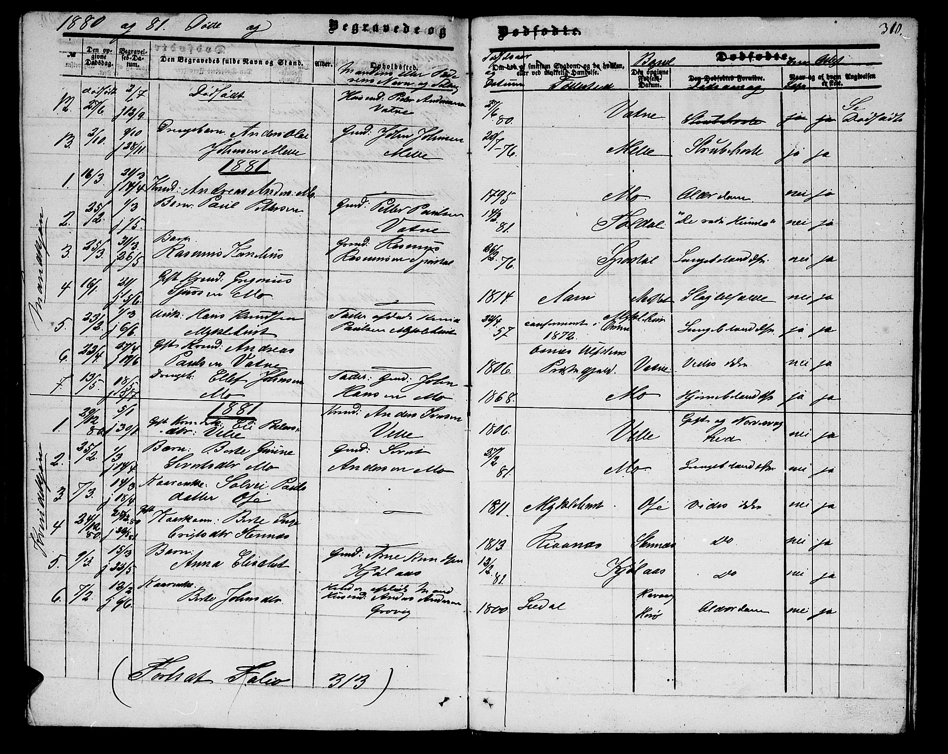 Ministerialprotokoller, klokkerbøker og fødselsregistre - Møre og Romsdal, SAT/A-1454/513/L0188: Parish register (copy) no. 513C02, 1865-1882, p. 310