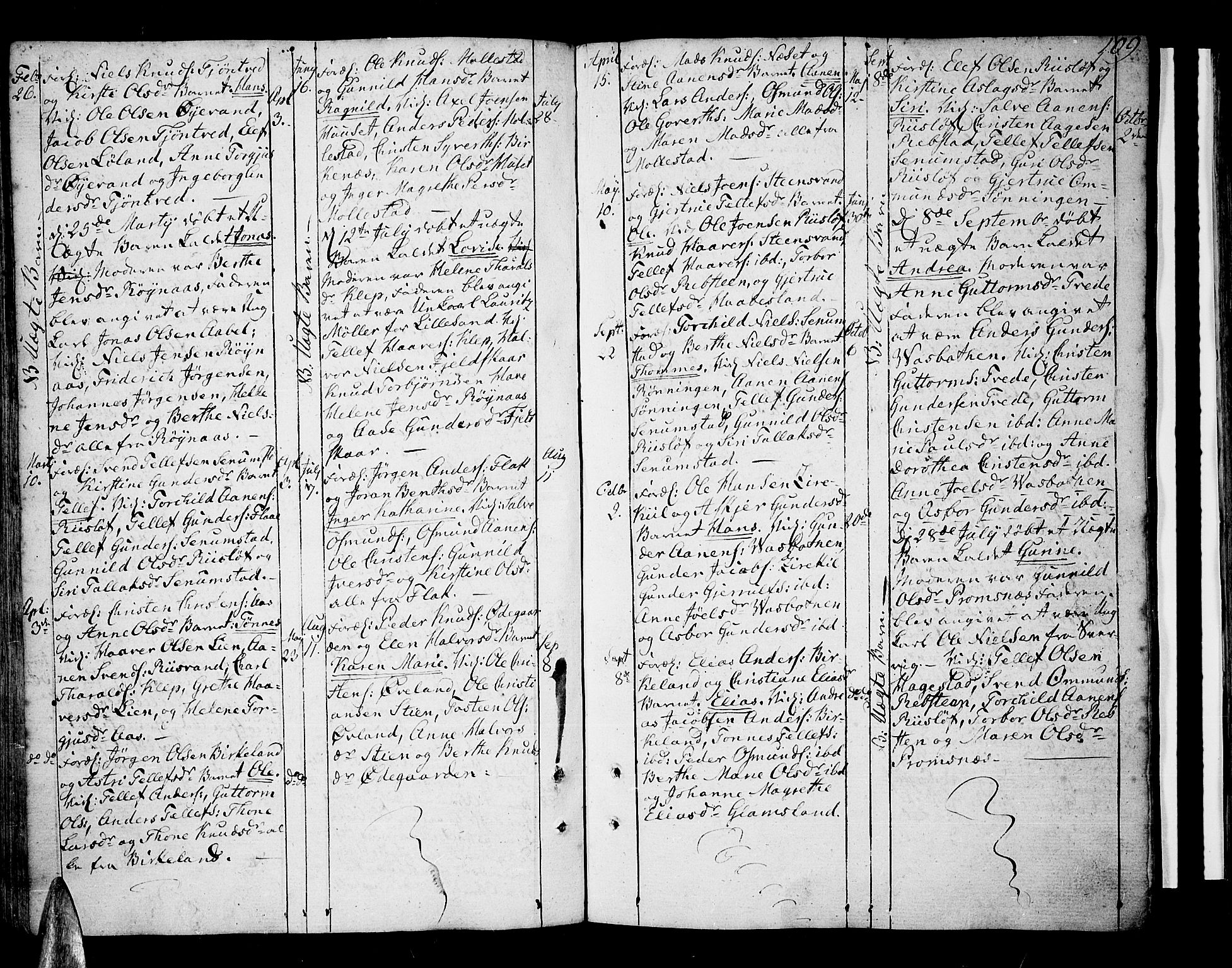 Tveit sokneprestkontor, AV/SAK-1111-0043/F/Fa/L0001: Parish register (official) no. A 1, 1794-1819, p. 109