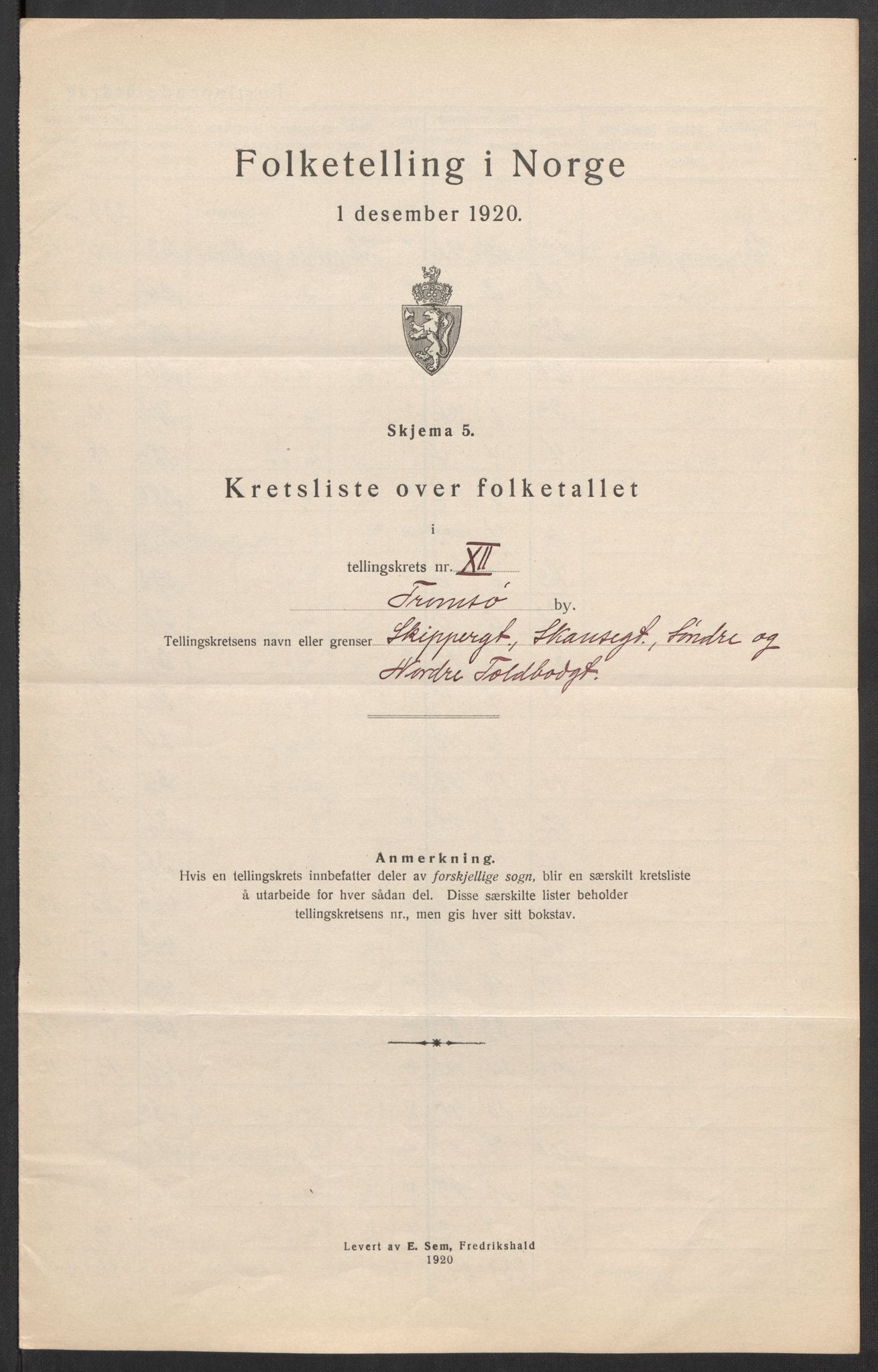 SATØ, 1920 census for Tromsø, 1920, p. 38