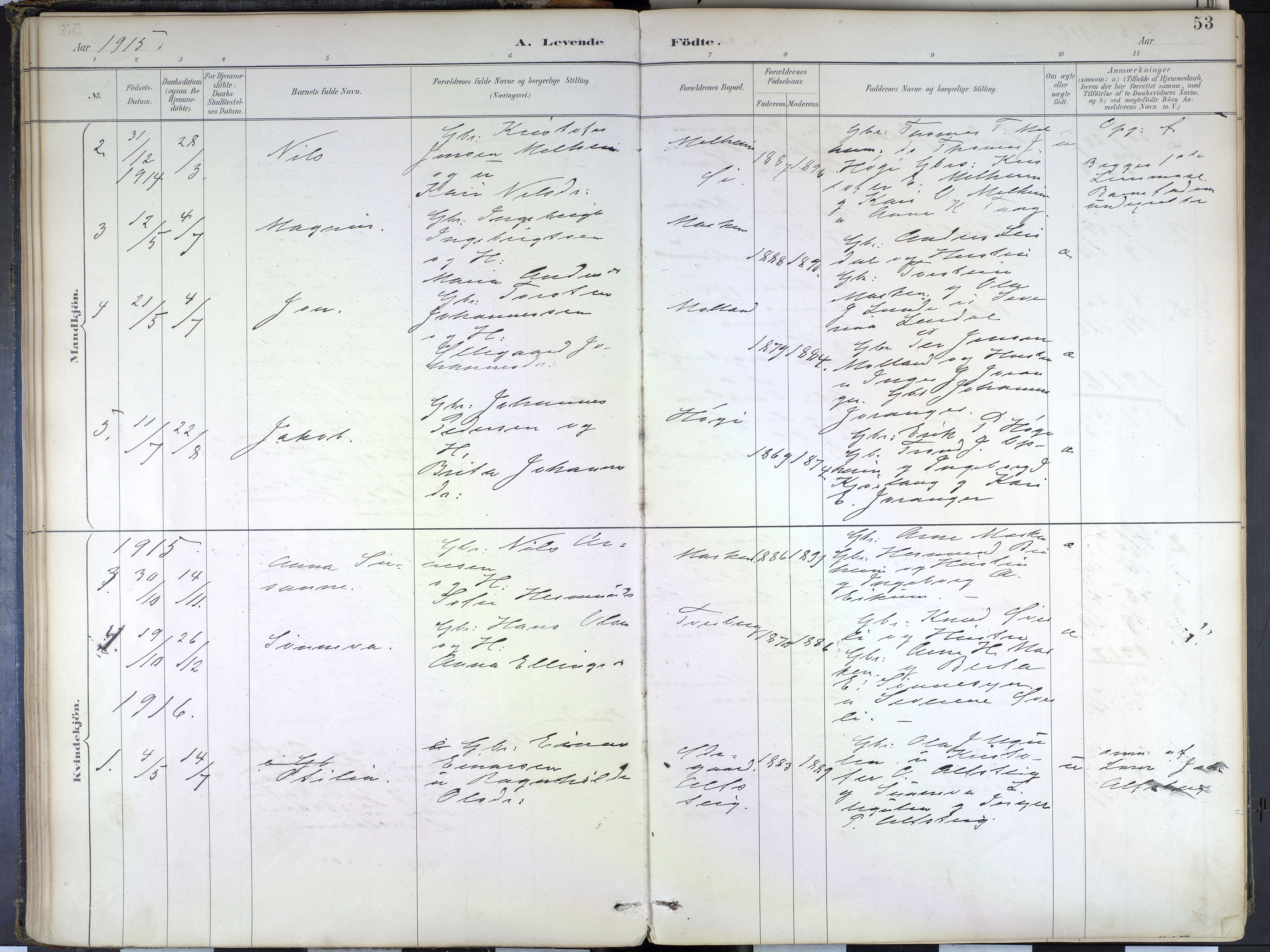 Hafslo sokneprestembete, SAB/A-80301/H/Haa/Haad/L0001: Parish register (official) no. D 1, 1886-1934, p. 53