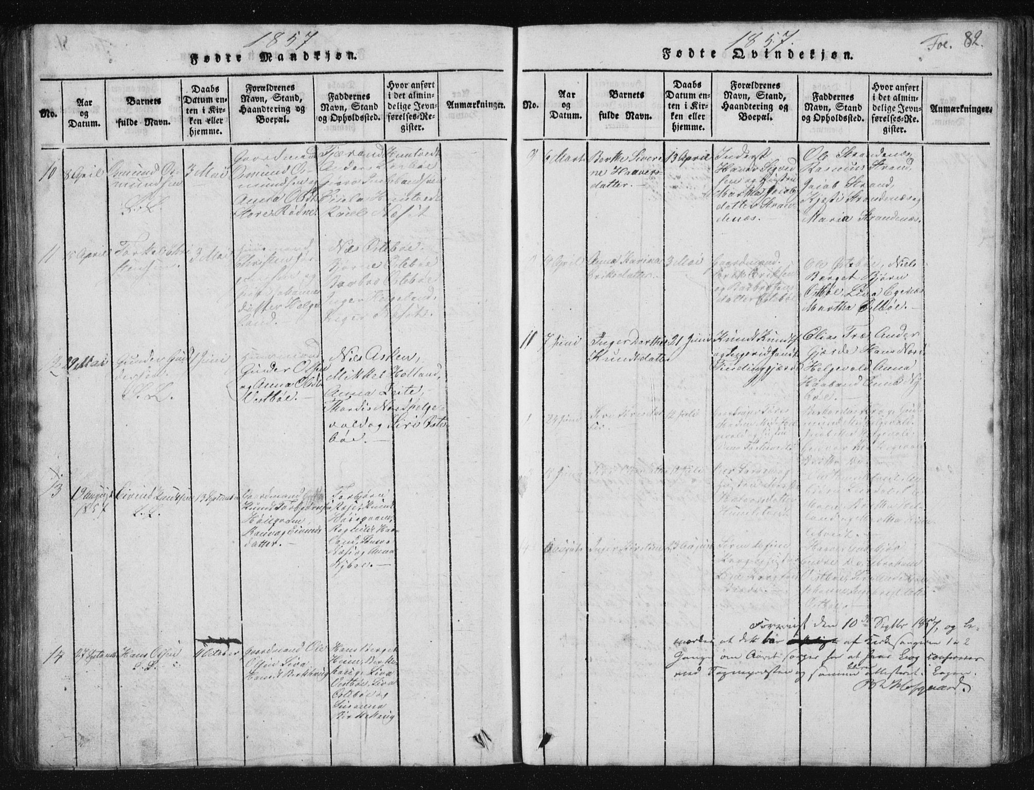 Vikedal sokneprestkontor, SAST/A-101840/01/V: Parish register (copy) no. B 2, 1816-1863, p. 82