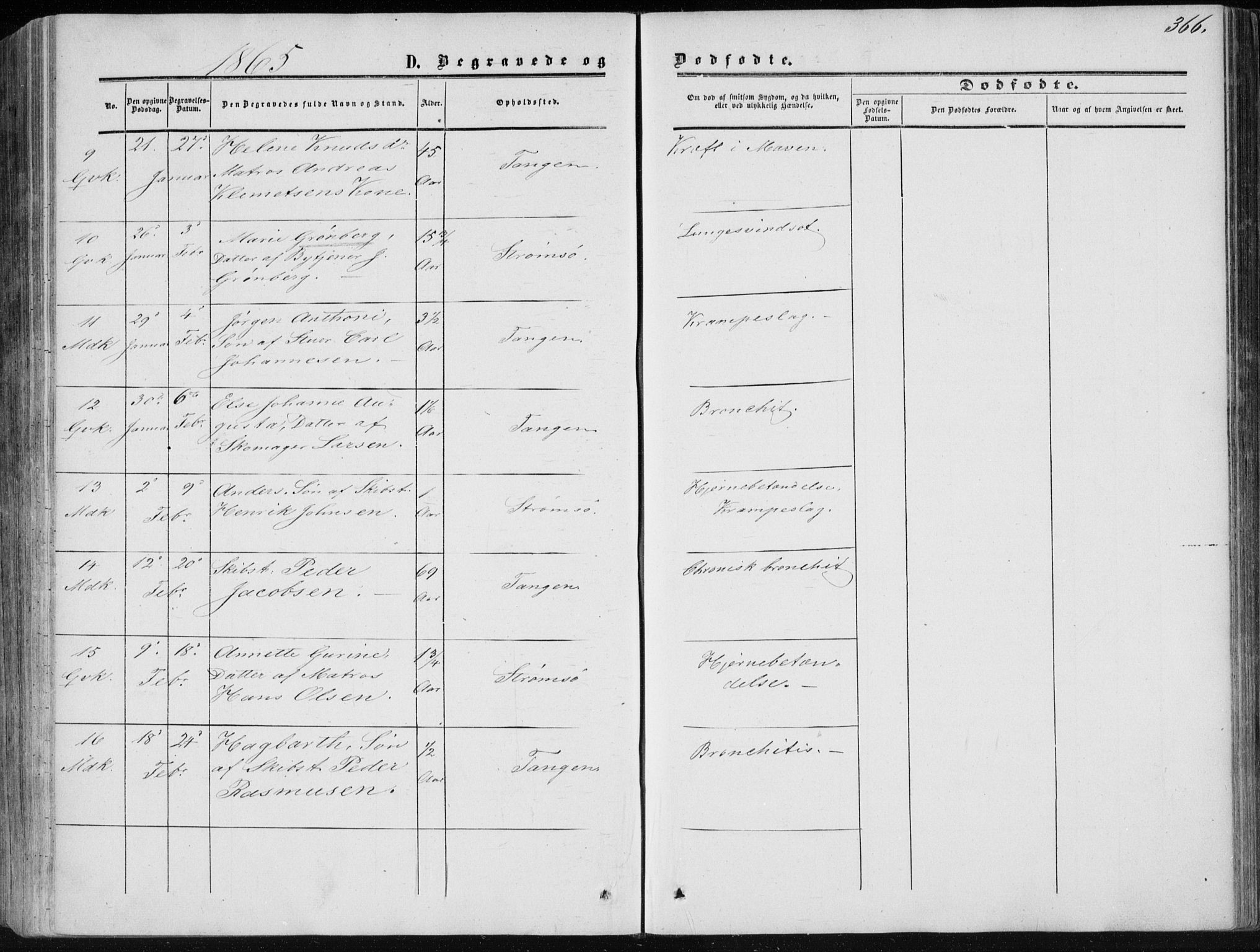 Strømsø kirkebøker, AV/SAKO-A-246/F/Fa/L0015: Parish register (official) no. I 15, 1859-1868, p. 366