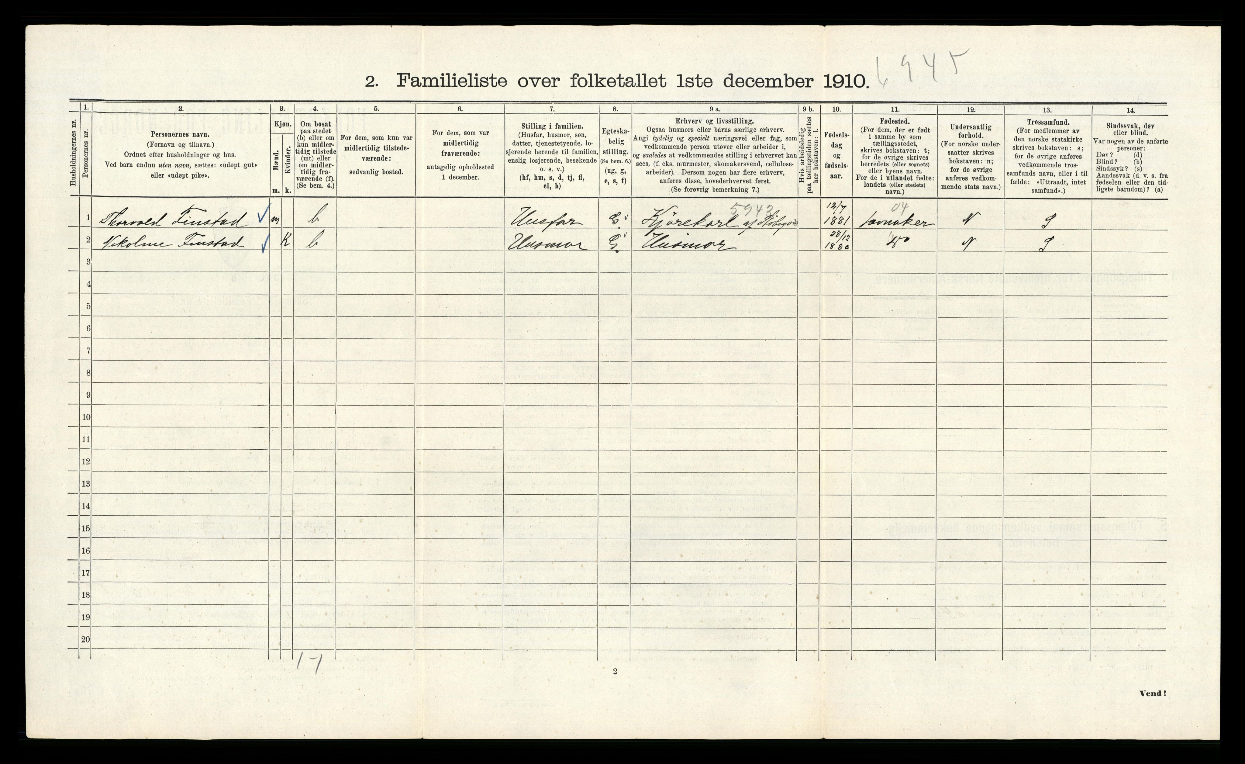 RA, 1910 census for Kristiania, 1910, p. 110704