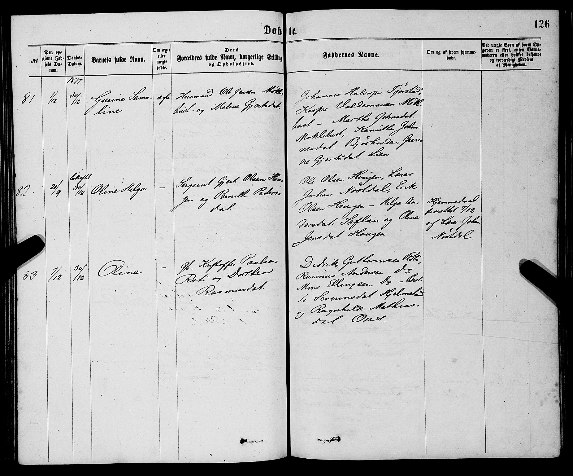 Eid sokneprestembete, AV/SAB-A-82301/H/Haa/Haaa/L0010: Parish register (official) no. A 10, 1867-1878, p. 126