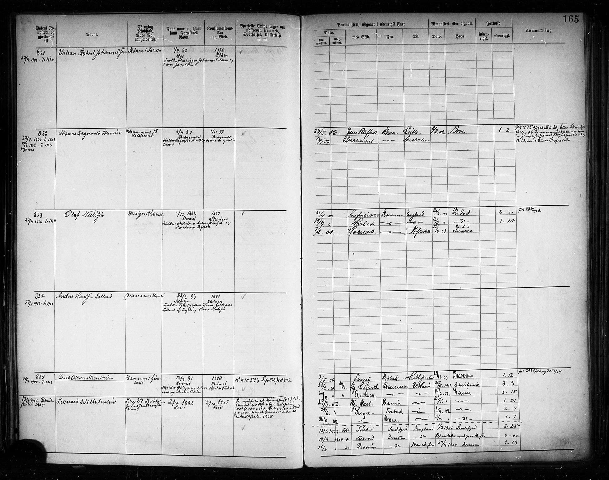 Drammen innrulleringsdistrikt, SAKO/A-781/F/Fb/L0005: Annotasjonsrulle, 1894-1905, p. 168