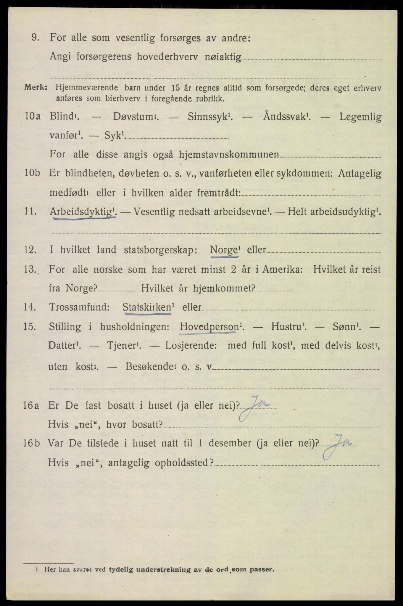 SAH, 1920 census for Hof, 1920, p. 2912