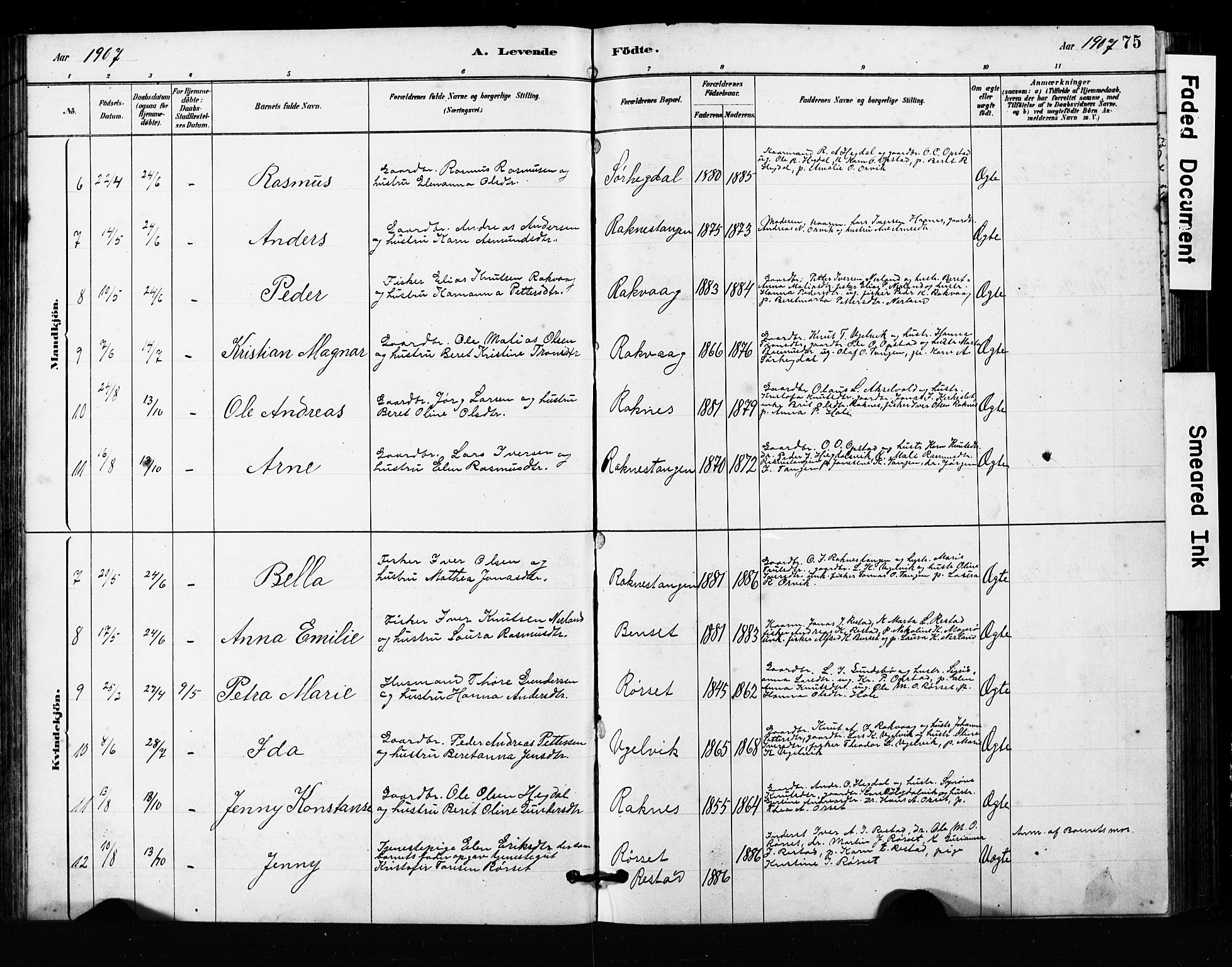 Ministerialprotokoller, klokkerbøker og fødselsregistre - Møre og Romsdal, AV/SAT-A-1454/563/L0737: Parish register (copy) no. 563C01, 1878-1916, p. 75