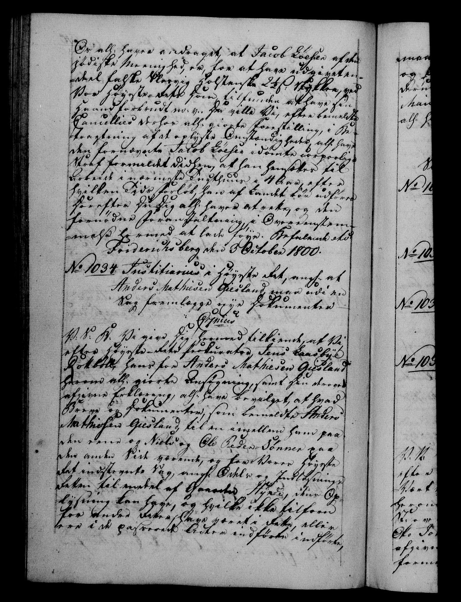 Danske Kanselli 1800-1814, RA/EA-3024/H/Hf/Hfb/Hfba/L0001: Registranter, 1800-1801, p. 310b