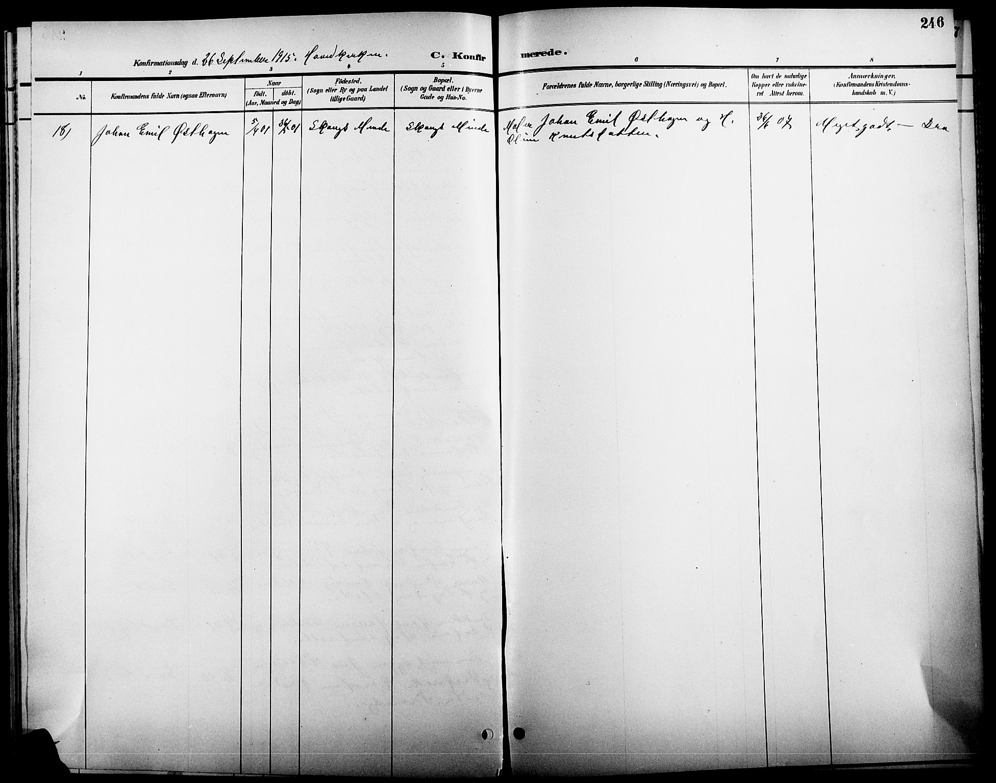 Elverum prestekontor, SAH/PREST-044/H/Ha/Hab/L0005: Parish register (copy) no. 5, 1896-1915, p. 246