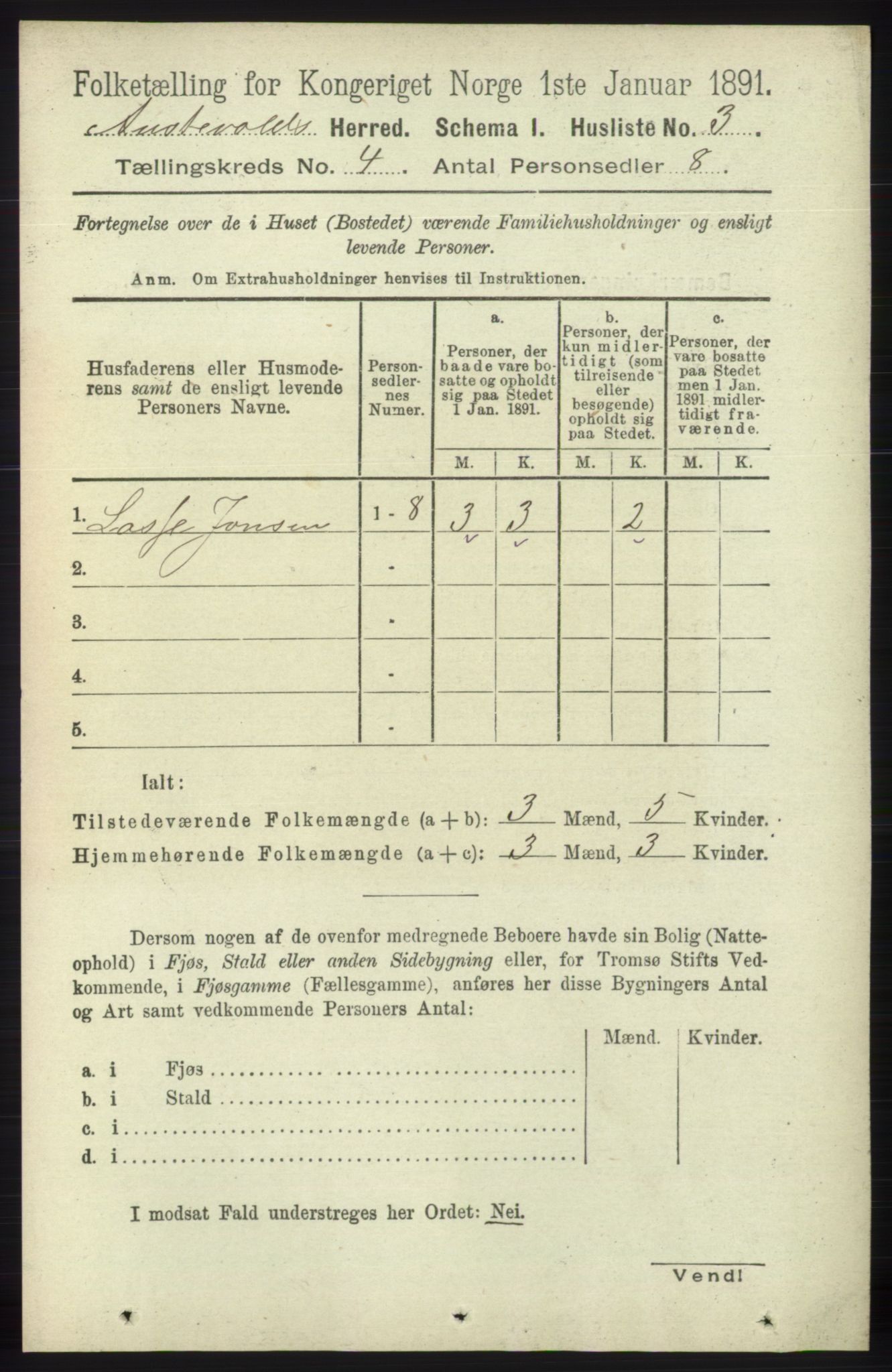 RA, 1891 census for 1244 Austevoll, 1891, p. 1333