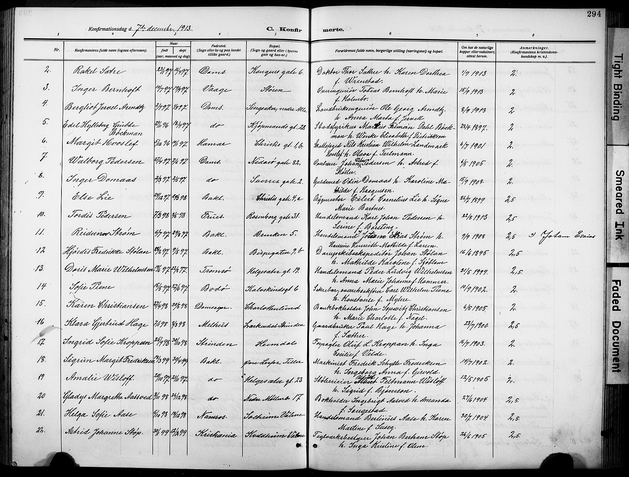 Ministerialprotokoller, klokkerbøker og fødselsregistre - Sør-Trøndelag, SAT/A-1456/601/L0096: Parish register (copy) no. 601C14, 1911-1931, p. 294