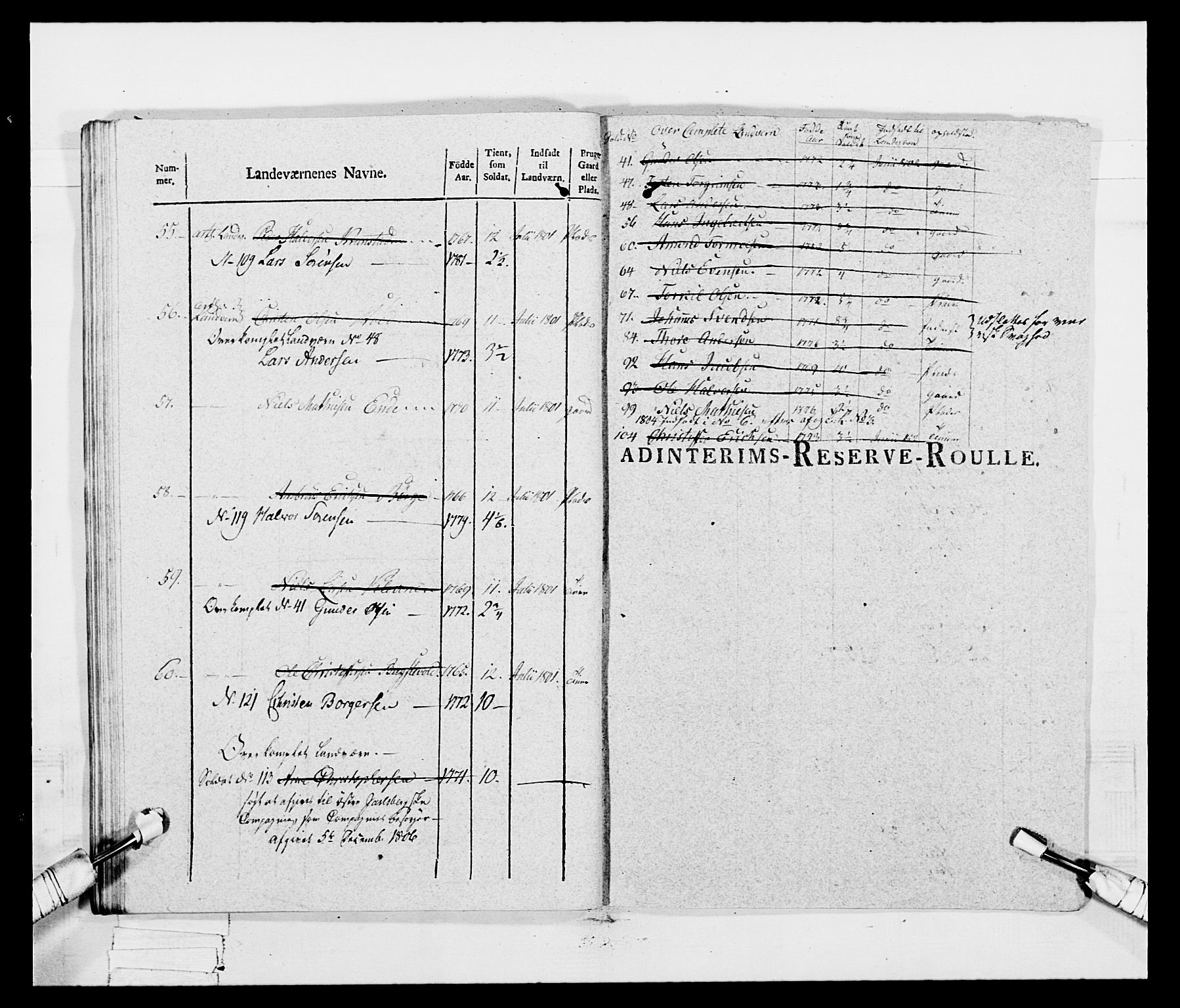 Generalitets- og kommissariatskollegiet, Det kongelige norske kommissariatskollegium, RA/EA-5420/E/Eh/L0047: 2. Akershusiske nasjonale infanteriregiment, 1791-1810, p. 243