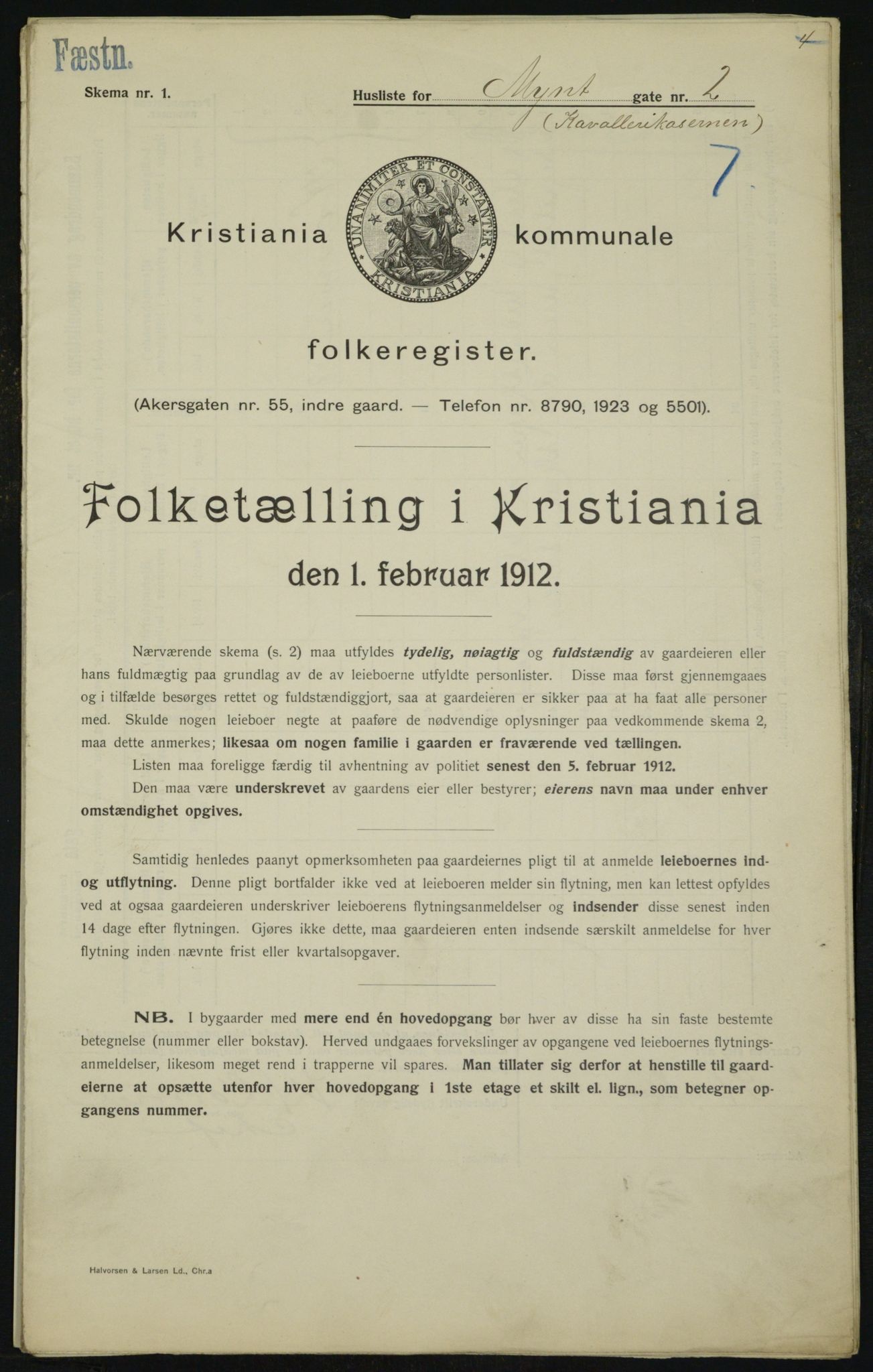 OBA, Municipal Census 1912 for Kristiania, 1912, p. 68855