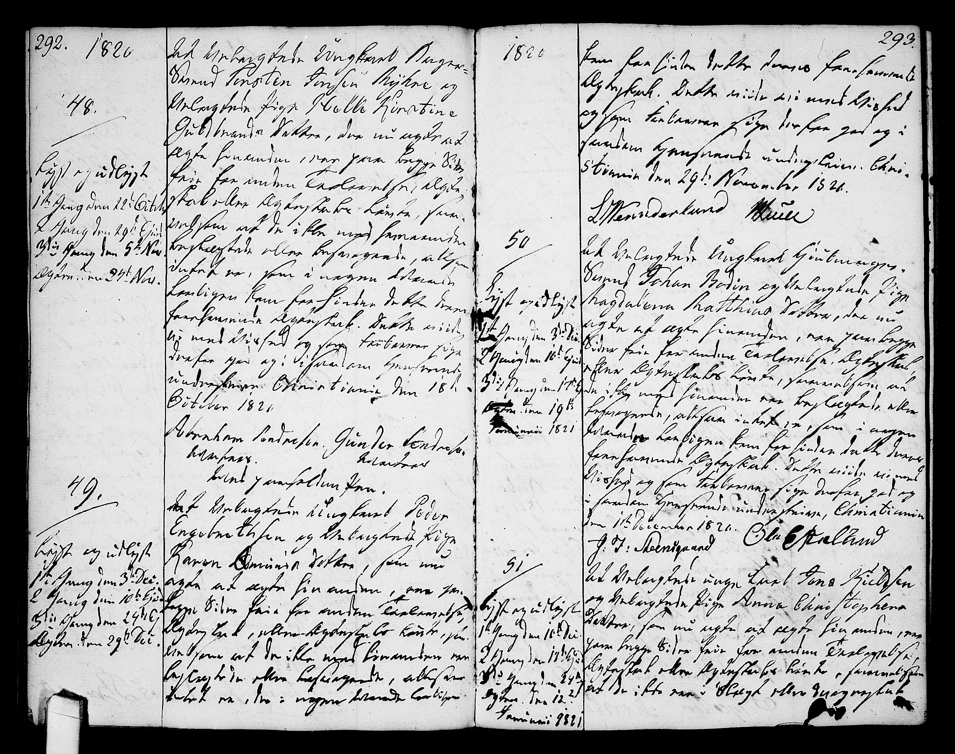 Oslo domkirke Kirkebøker, AV/SAO-A-10752/L/La/L0011: Best man's statements no. 11, 1807-1819, p. 292-293