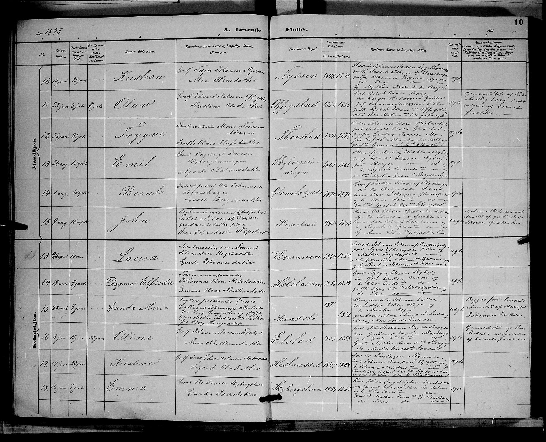 Øyer prestekontor, AV/SAH-PREST-084/H/Ha/Hab/L0004: Parish register (copy) no. 4, 1894-1905, p. 10