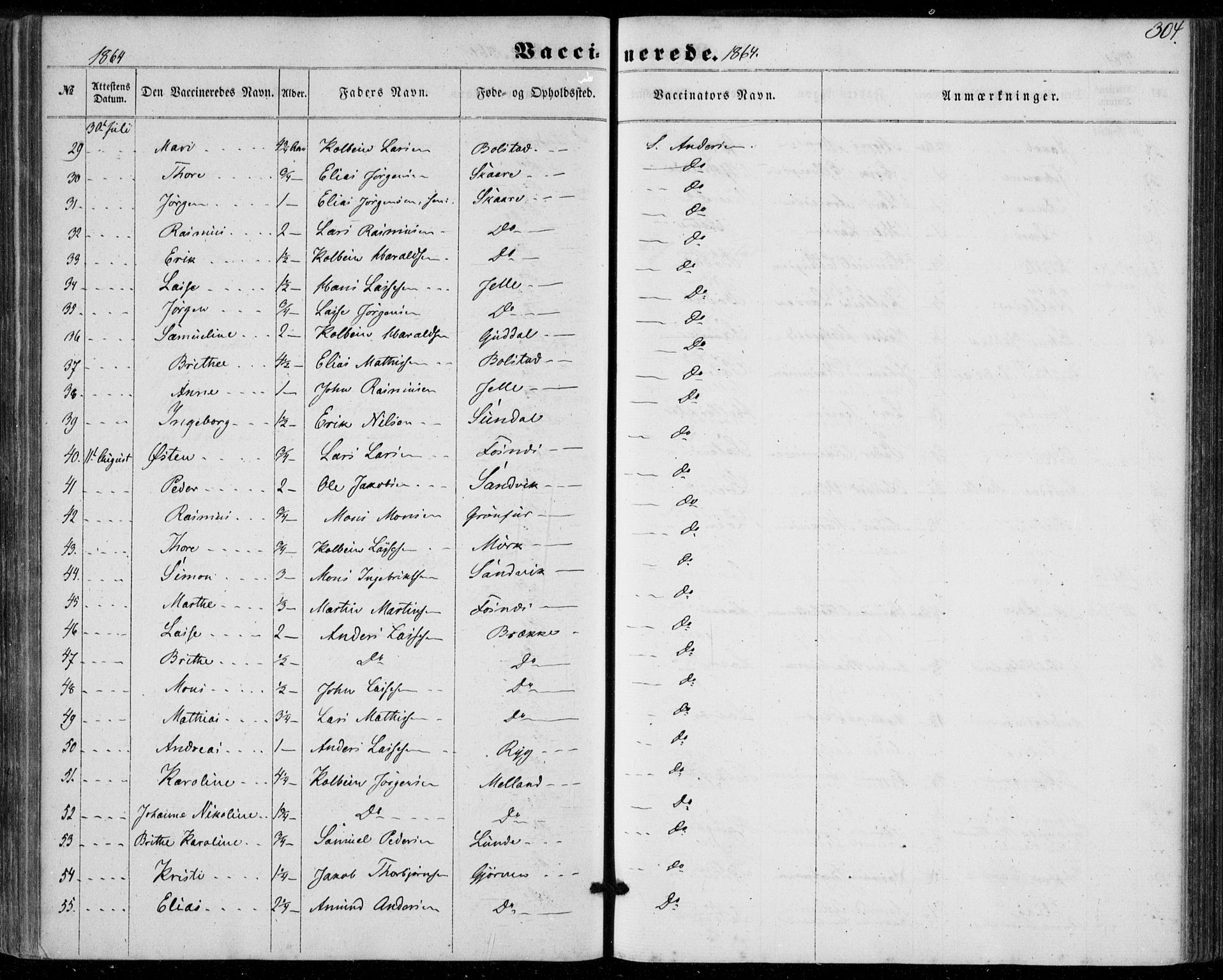 Stryn Sokneprestembete, SAB/A-82501: Parish register (official) no. A 3, 1862-1877, p. 304