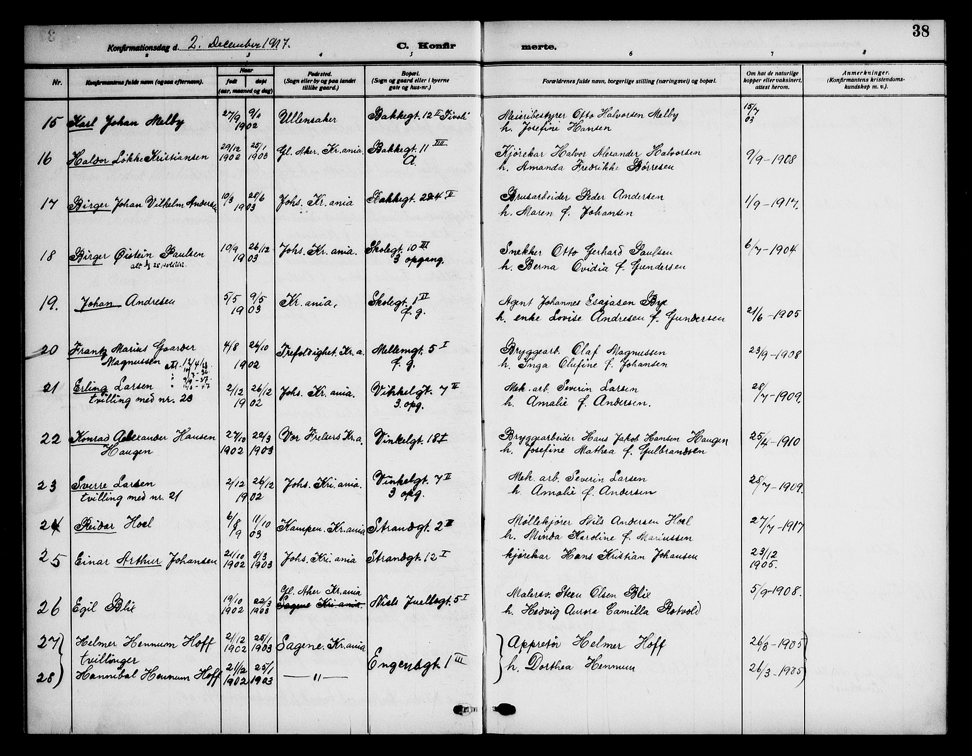 Piperviken prestekontor Kirkebøker, AV/SAO-A-10874/F/L0001: Parish register (official) no. 1, 1911-1958, p. 38