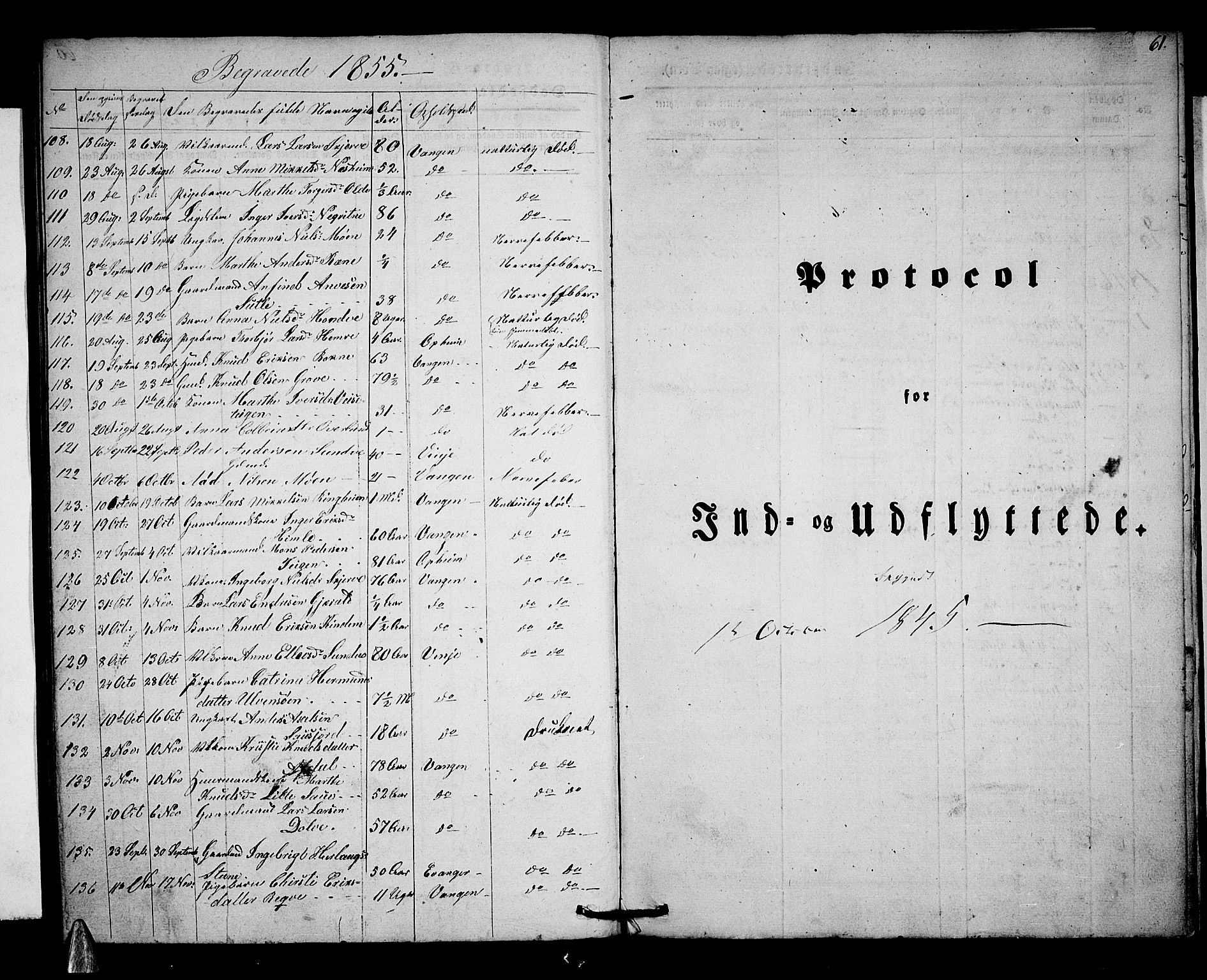 Voss sokneprestembete, SAB/A-79001/H/Haa: Parish register (official) no. A 15, 1845-1855, p. 61