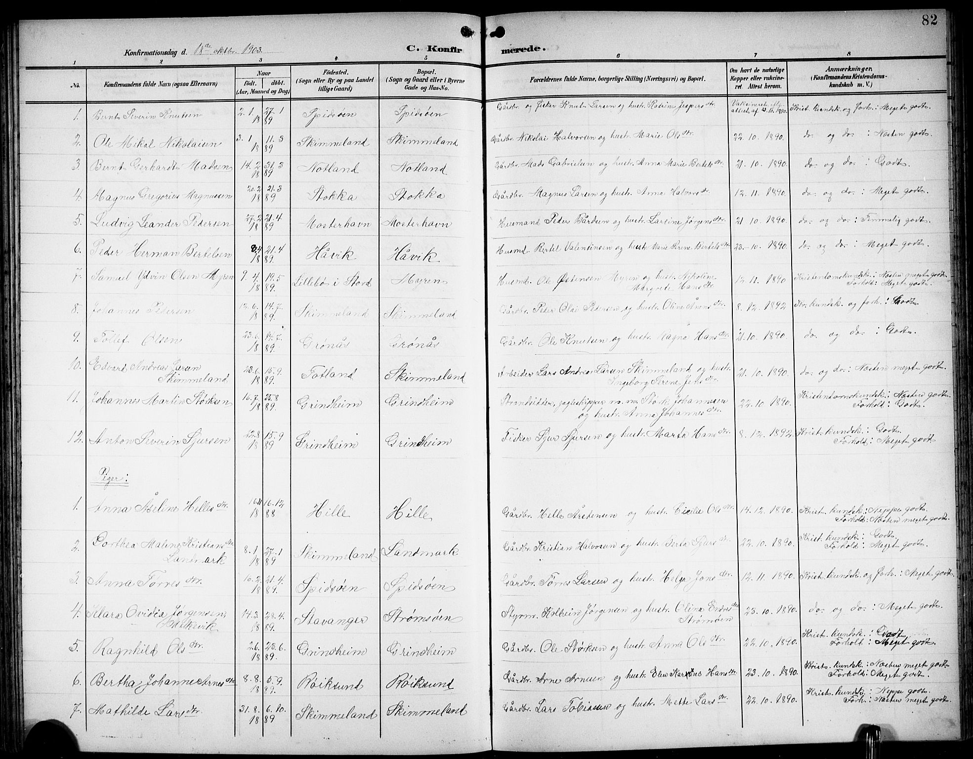 Finnås sokneprestembete, SAB/A-99925/H/Ha/Hab/Haba/L0004: Parish register (copy) no. A 4, 1901-1924, p. 82