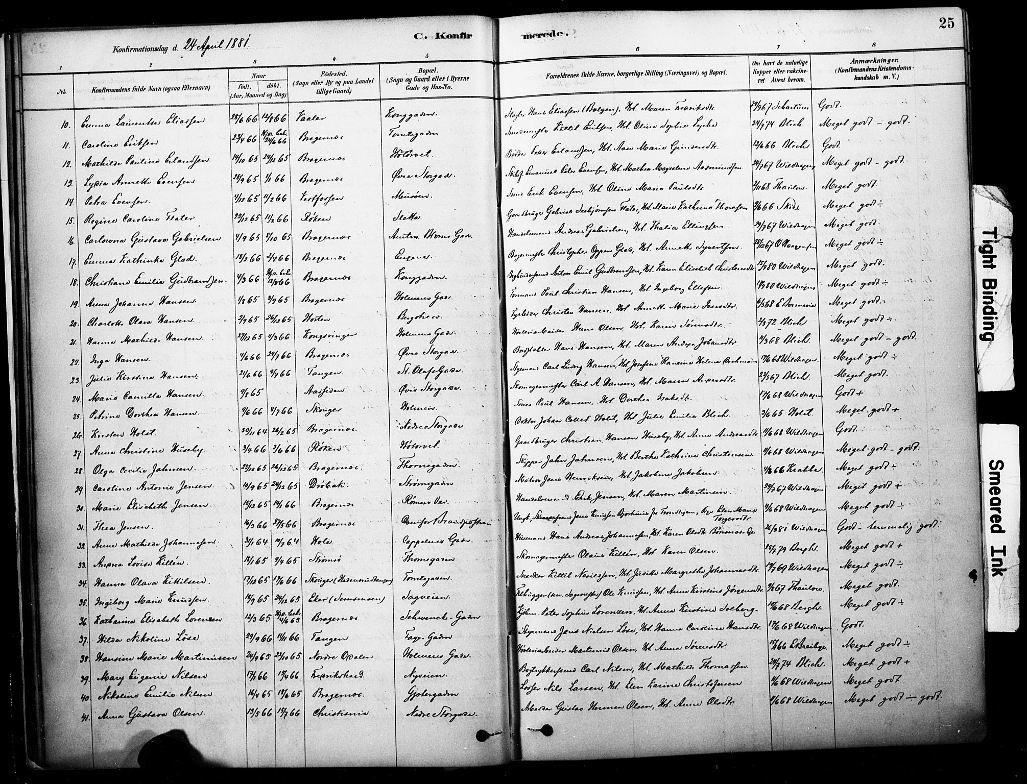 Bragernes kirkebøker, SAKO/A-6/F/Fc/L0005: Parish register (official) no. III 5, 1878-1890, p. 25