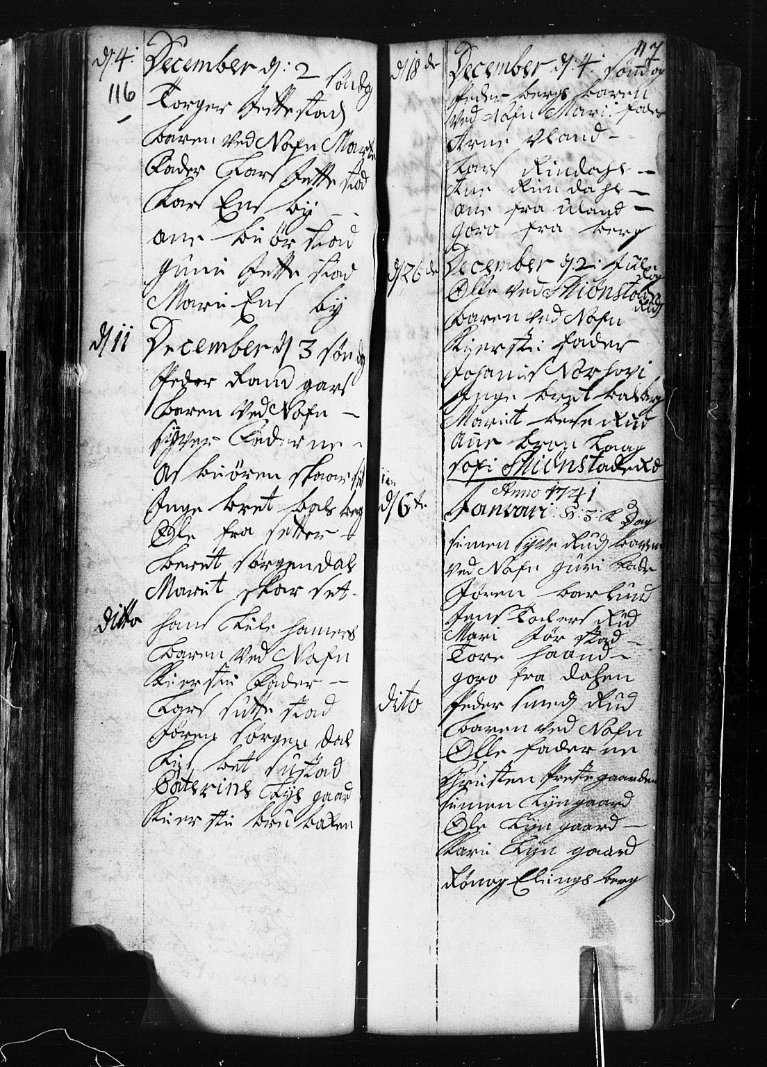 Fåberg prestekontor, AV/SAH-PREST-086/H/Ha/Hab/L0001: Parish register (copy) no. 1, 1727-1767, p. 116-117