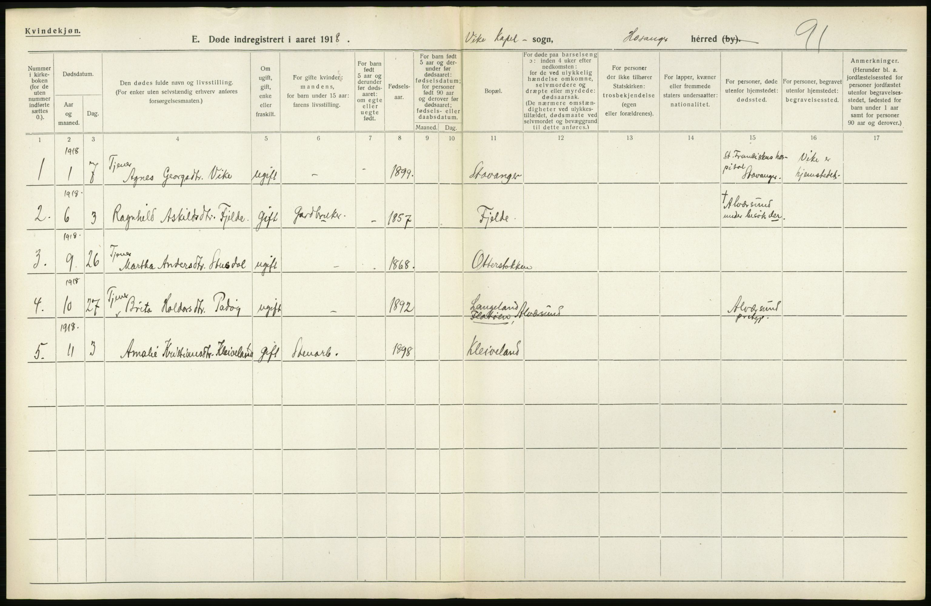 Statistisk sentralbyrå, Sosiodemografiske emner, Befolkning, AV/RA-S-2228/D/Df/Dfb/Dfbh/L0036: Hordaland fylke: Døde., 1918, p. 548