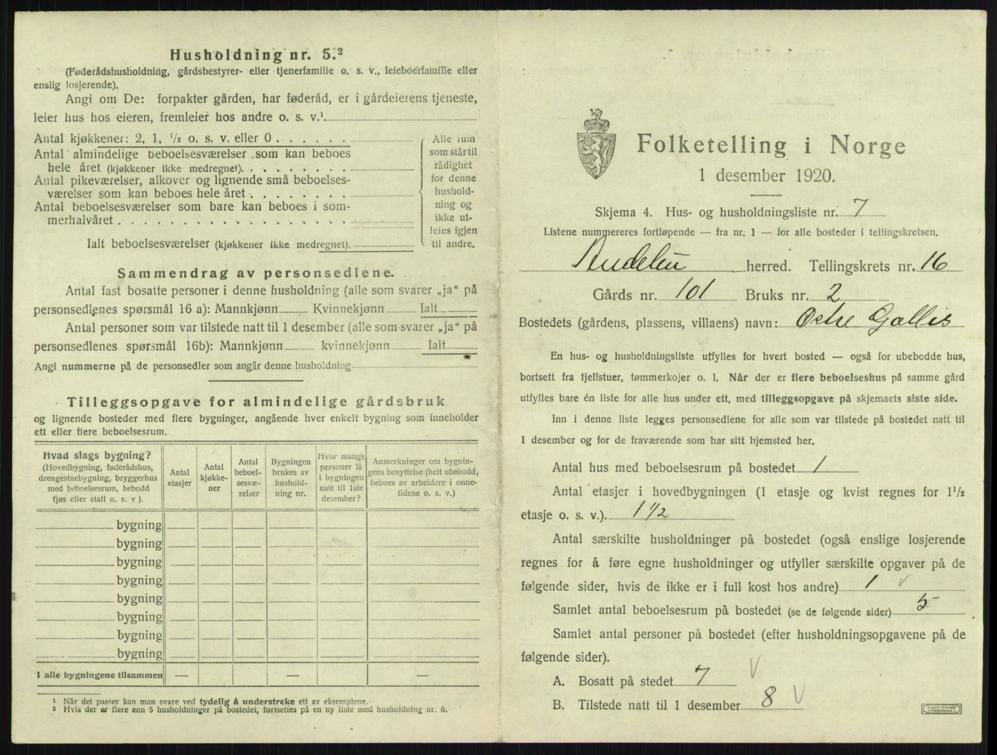 SAKO, 1920 census for Andebu, 1920, p. 884